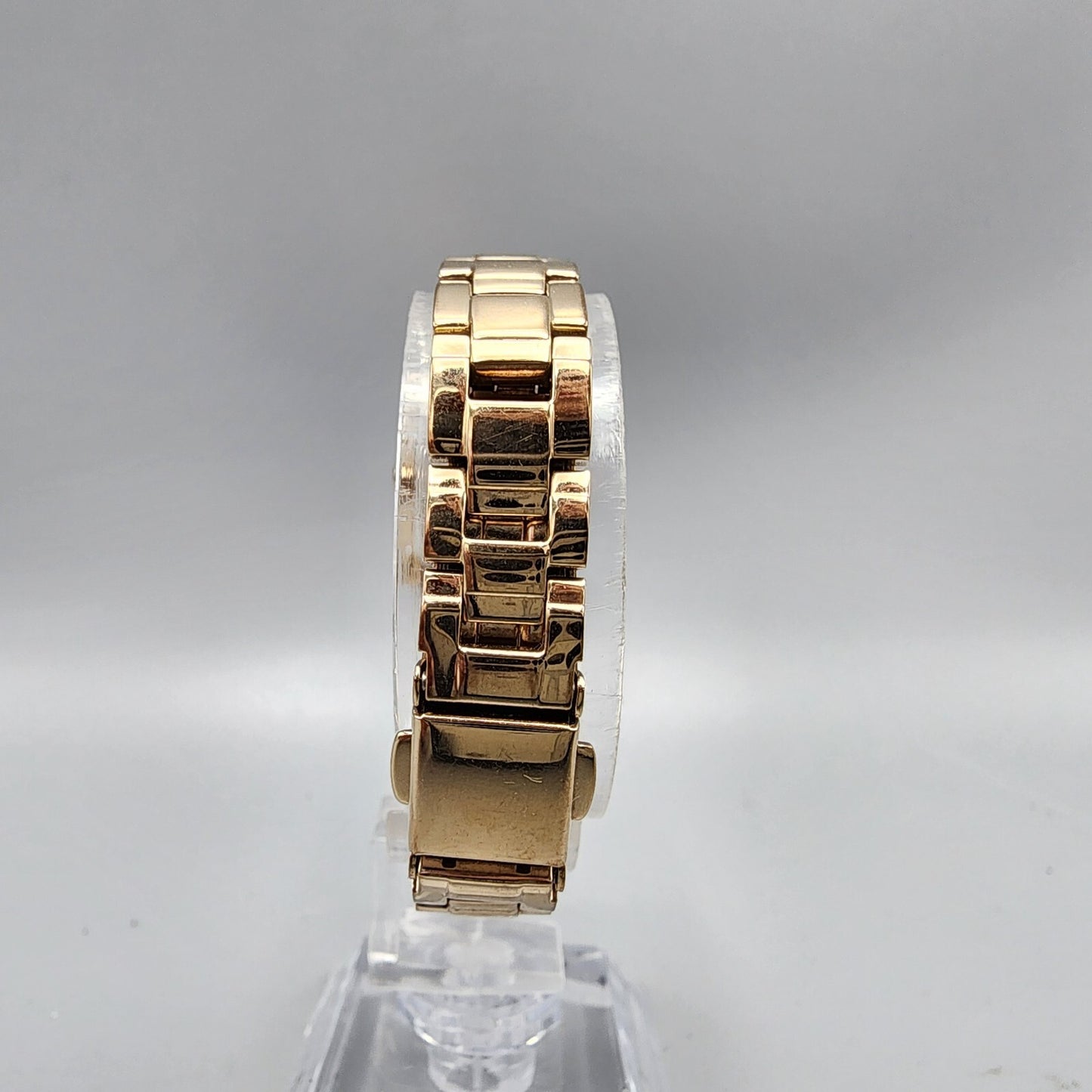 Spica Tic Tac Watch Women Rose Gold Tone Cream Dial Solar 19mm Rectangle Works