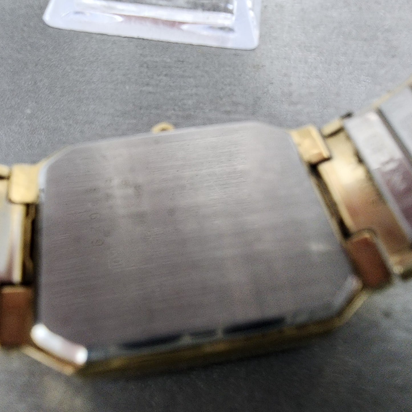 Seiko Tank Watch Men 26mm Gold Dial Gold Tone Octagon 5Y30-5K09 New Battery
