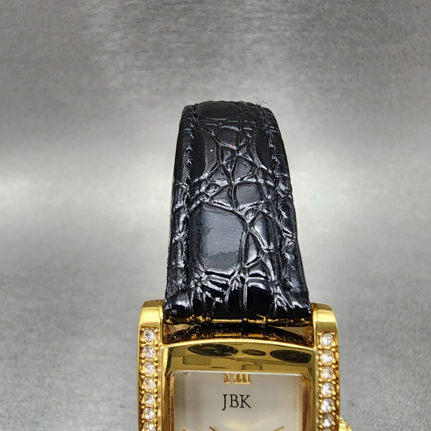 JBK Jacqueline Kennedy Tank Watch Women 22mm White Dial Gold Tone Rectangle Runs