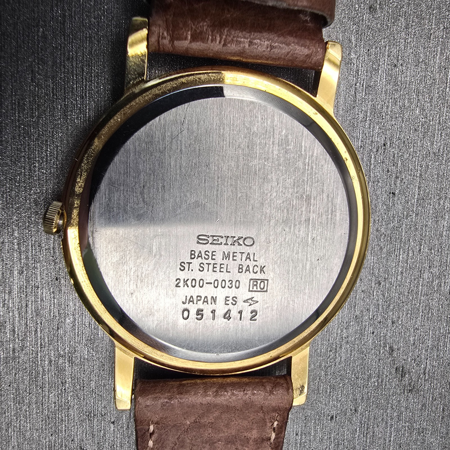 Seiko Watch Men 34mm White Dial Gold Tone Round 2K00-0030 New Battery Vintage10