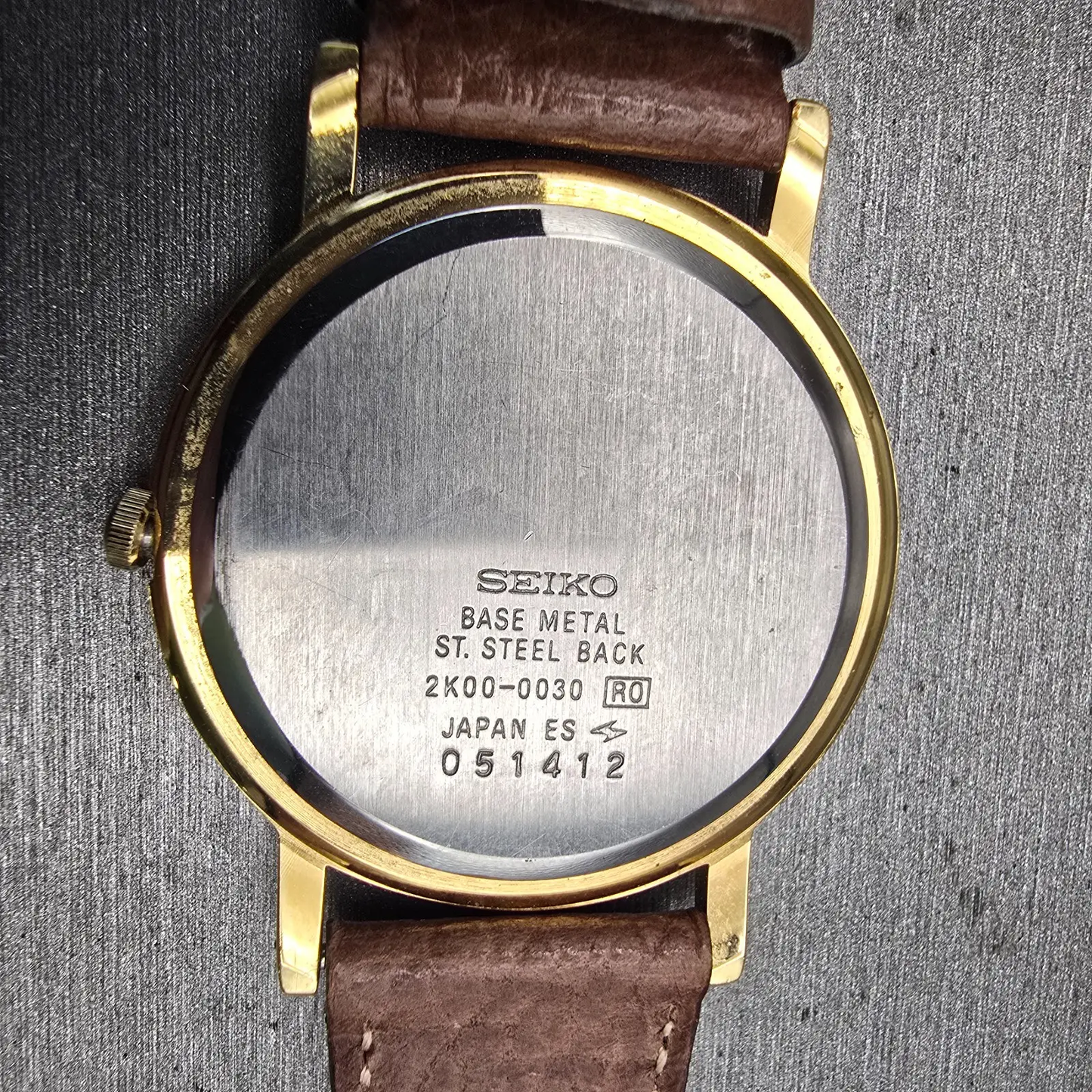 Seiko Watch Men 34mm White Dial Gold Tone Round 2K00-0030 New Battery Vintage10