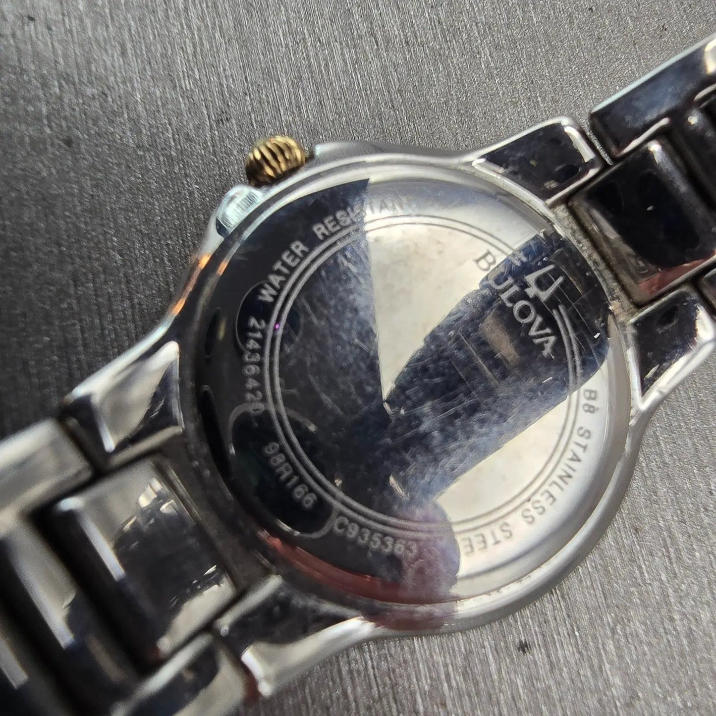 Bulova Watch Women 26mm Silver Dial Two Tone Gemmed Bezel 98R166 New Battery10