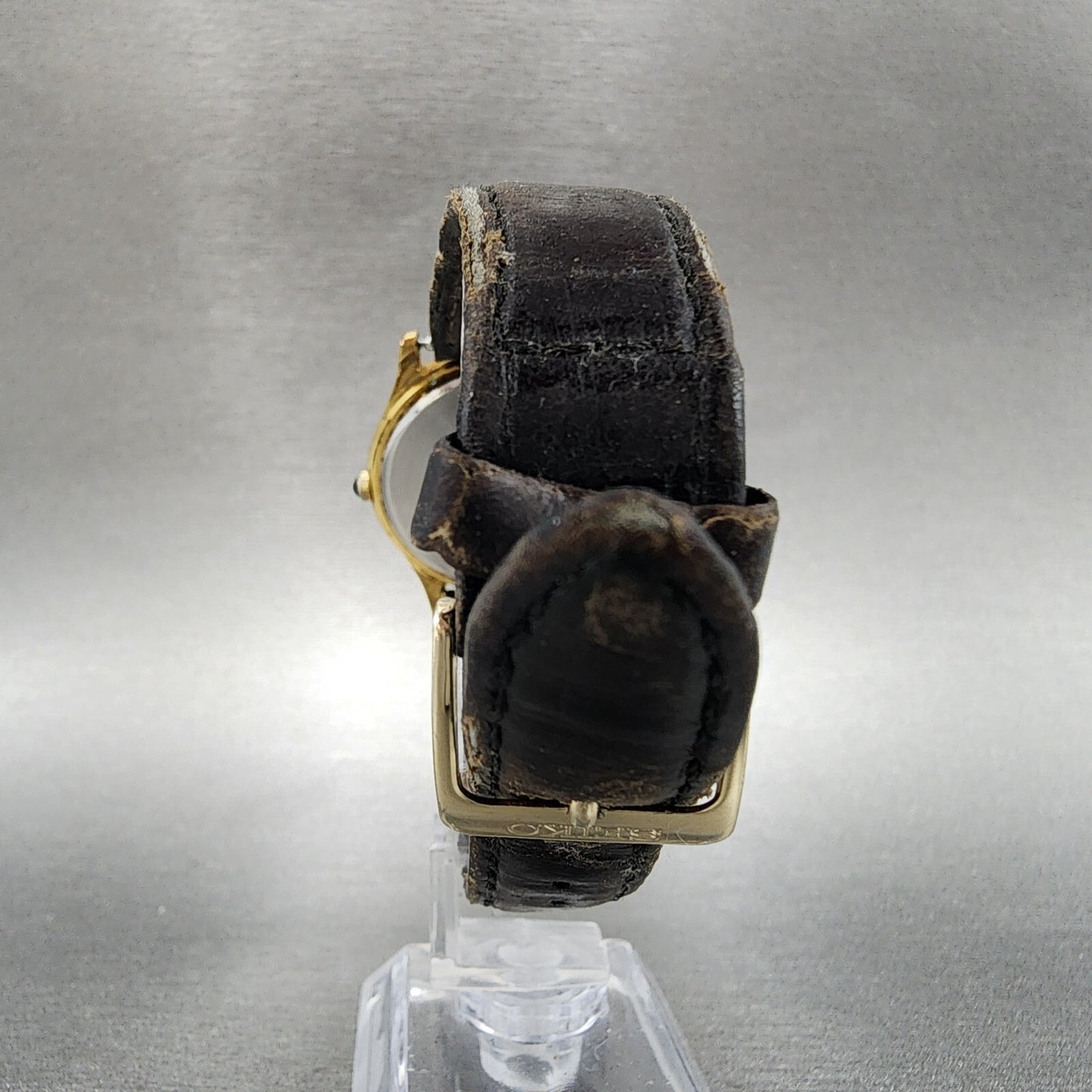 Seiko Watch Men 34mm White Dial Gold Tone Round V701-1920 Vintage PARTS