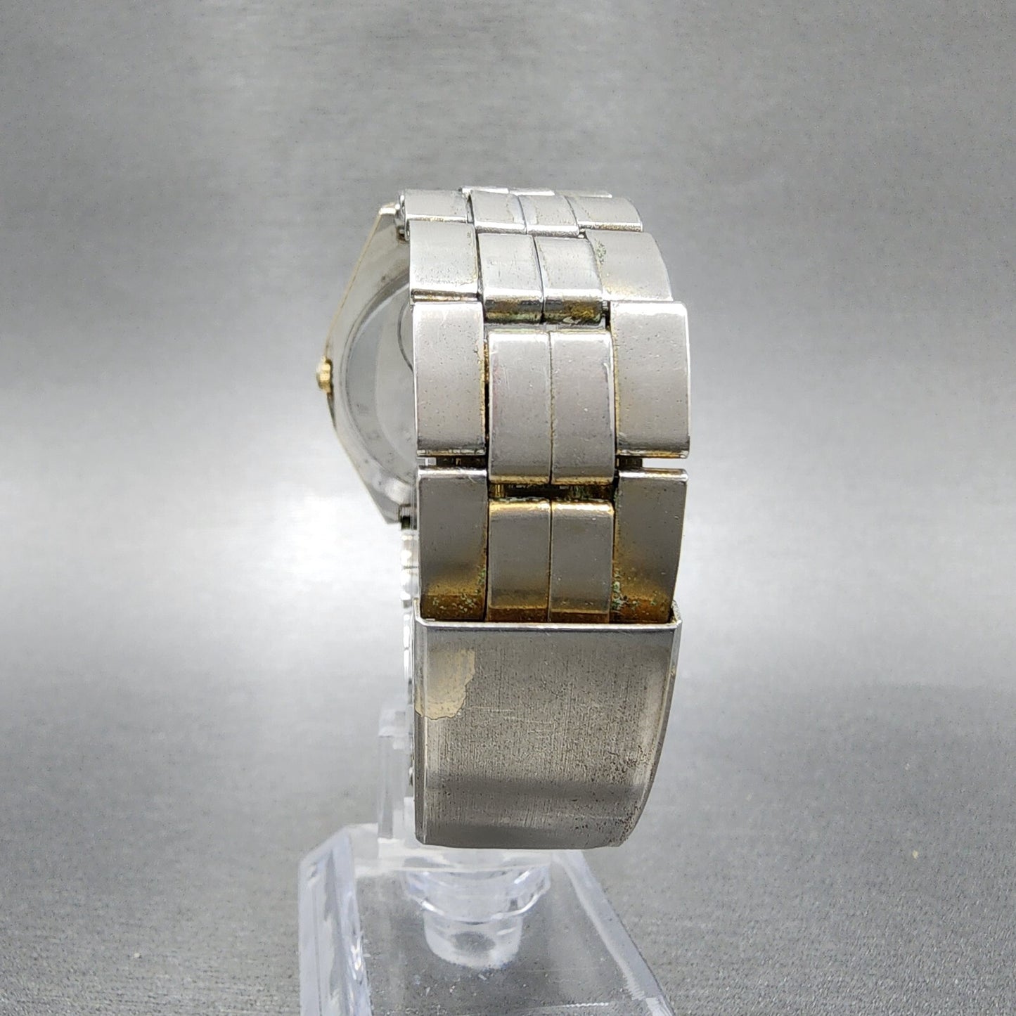 Seiko Grand Quartz Watch Men 38mm Champagne Dial Gold Tone Daydate New Bat