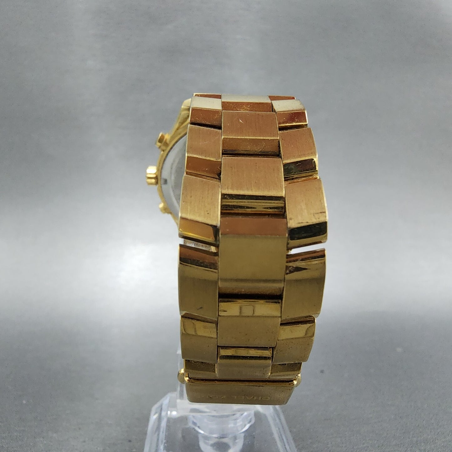 Michael Kors Briar Watch Women 40mm Black Dial Gold Tone Date Round New Battery