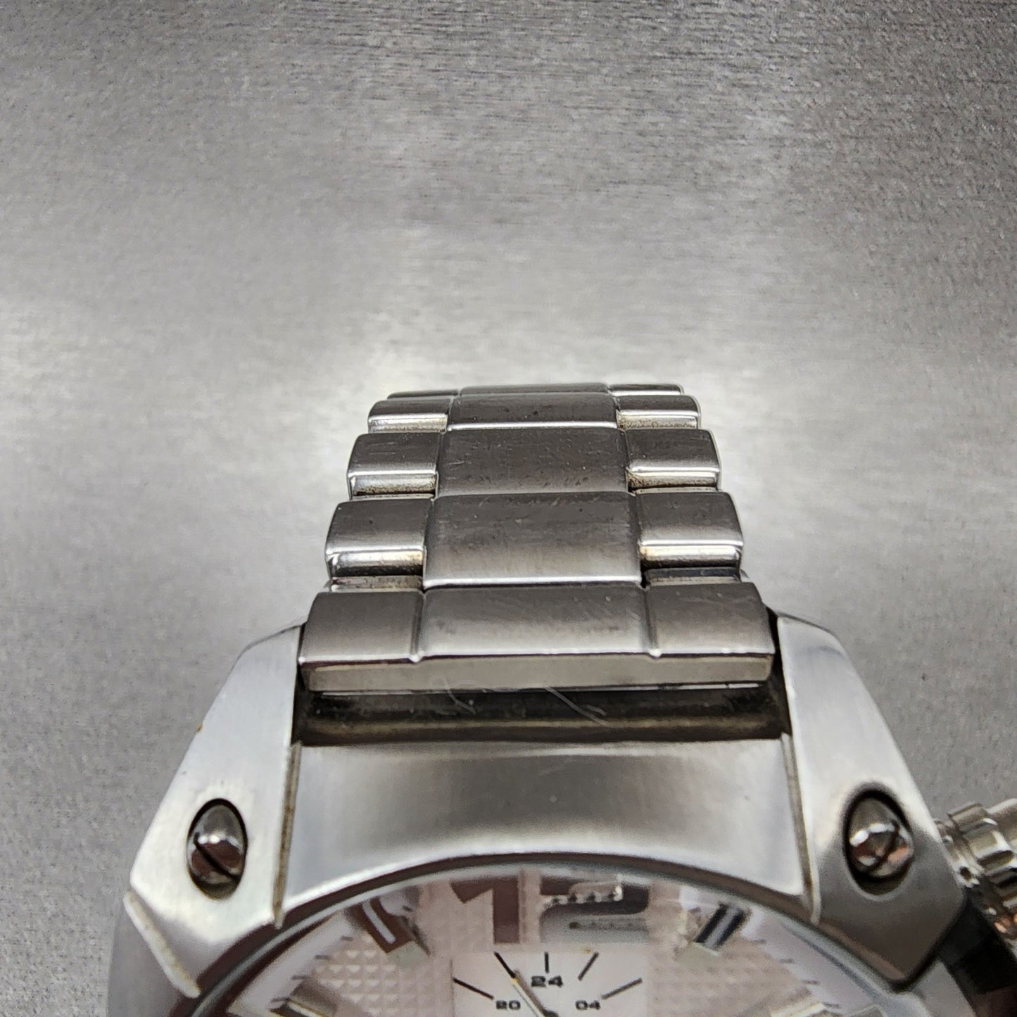 Diesel Overflow Chronograph Watch Men 50mm White Dial Steel Date Round New Batt