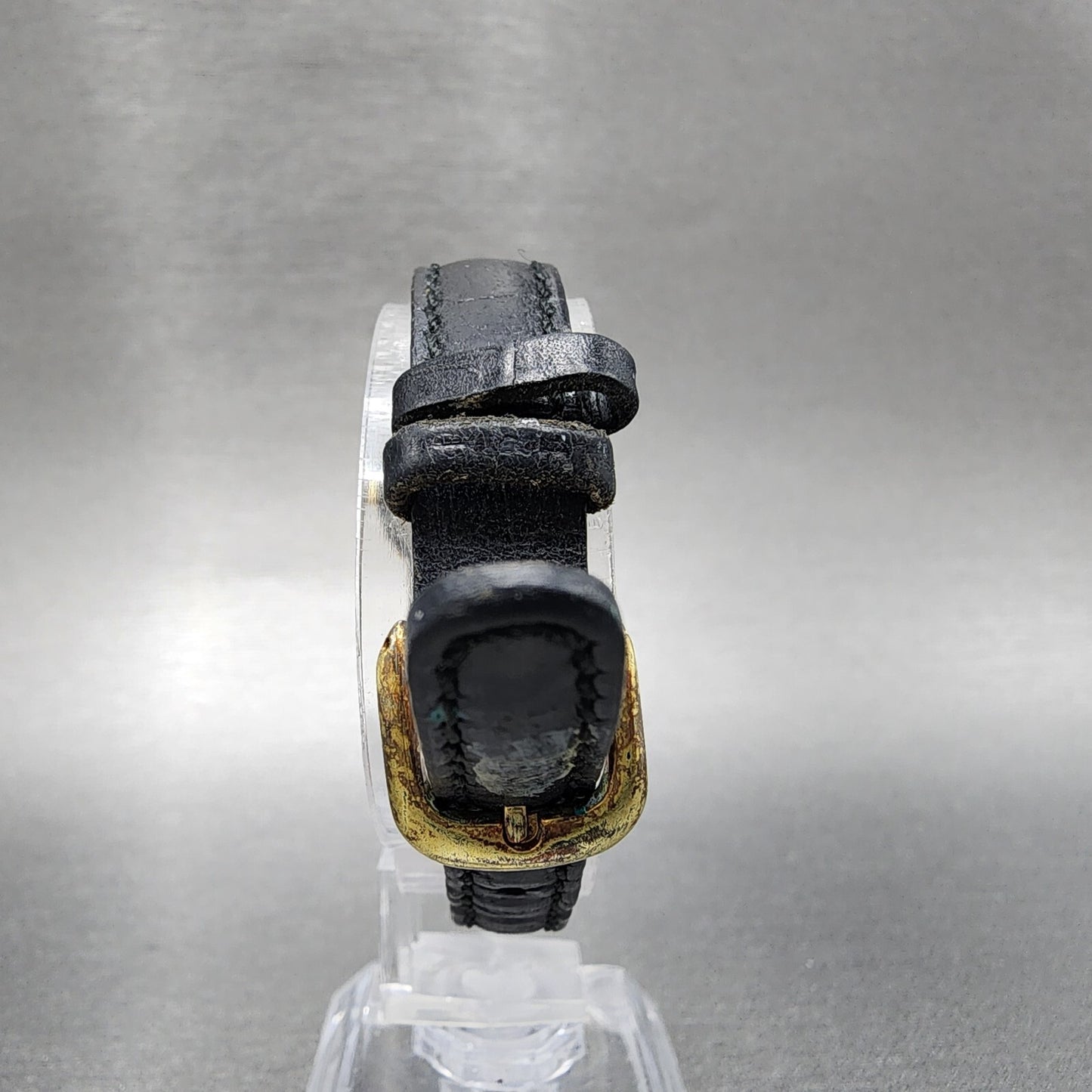 VTG Seiko Watch Women 22mm Silver Dial Black Tone Round 1N01-0A29 New Battery