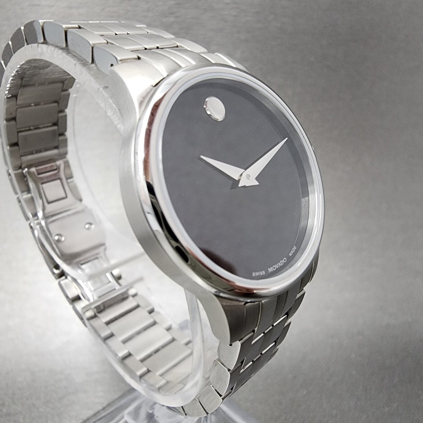 Movado Museum Classic Watch Women 28mm Black Dial Stainless Steel Round 0607537