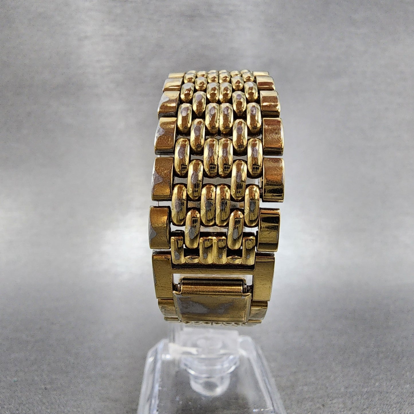 Seiko Tank Watch Men 26mm Black Dial Gold Tone Rectangle V701-5j09 New Battery