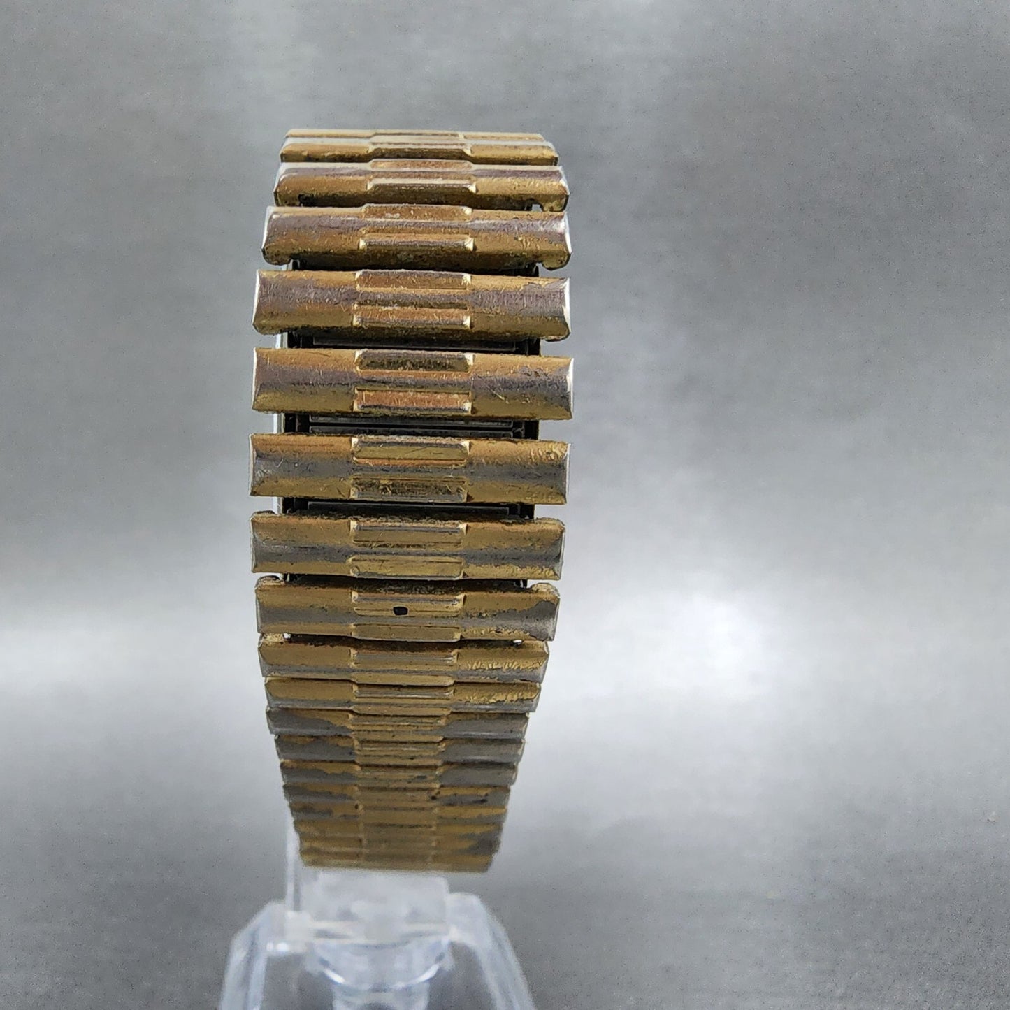 Seiko Analog Digital Watch Men 30mm Gold Dial Gold Tone Rectangle H448-5069 PART
