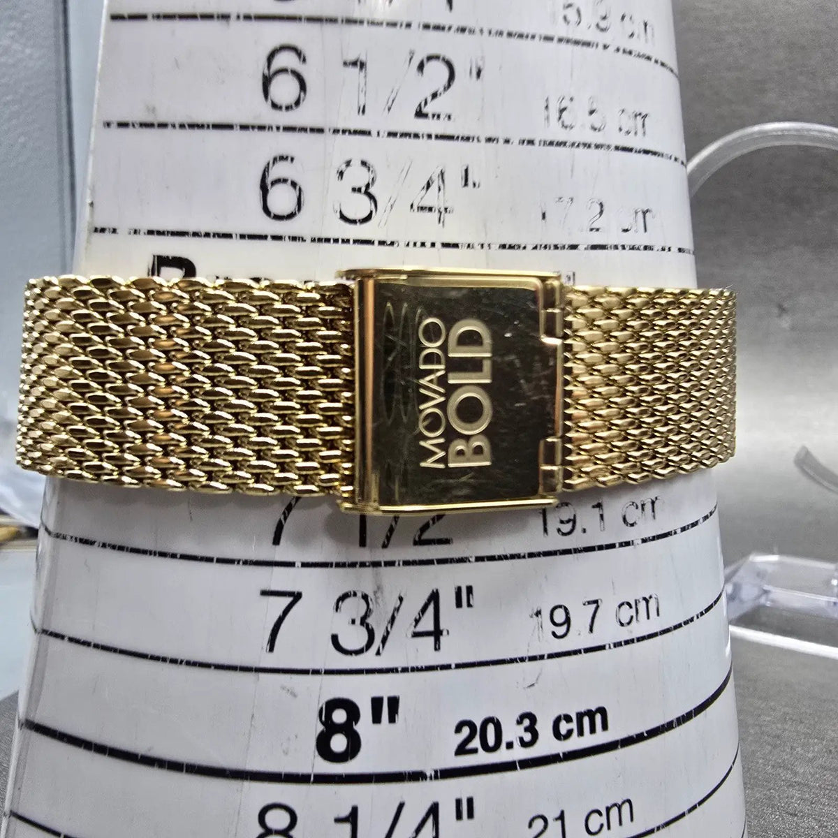 Movado Bold Shimmer Watch Women 34mm Gold Dial Gold Round 3600151 New Battery10