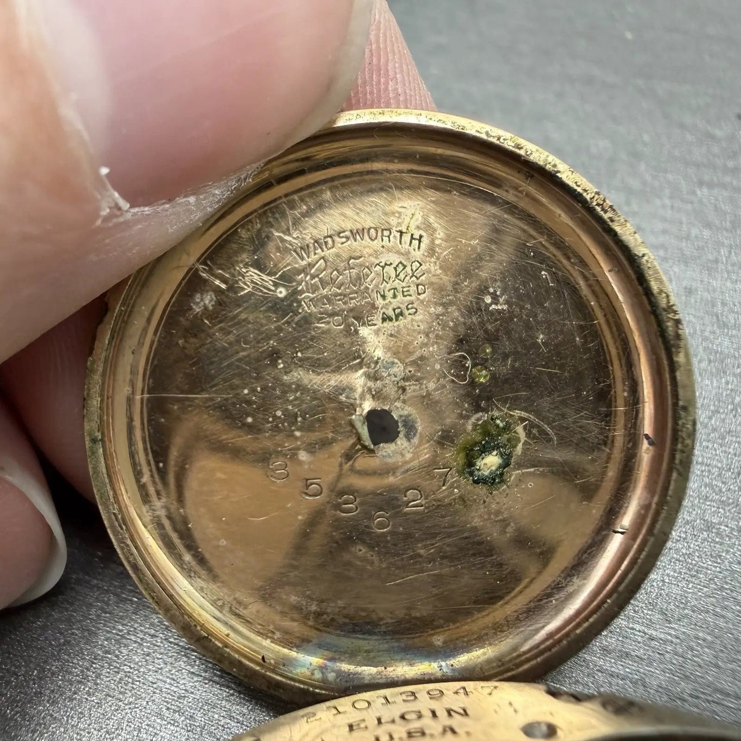 Elgin Pocket Watch 31mm Gold Dial Gold Filled Manual Wind Grade 463 Runs12