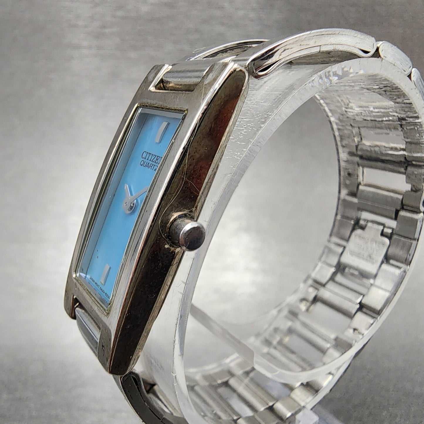 Citizen Tank Watch Women 15mm MOP Dial Silver Tone Rectangle 5421-S98985 New Bat