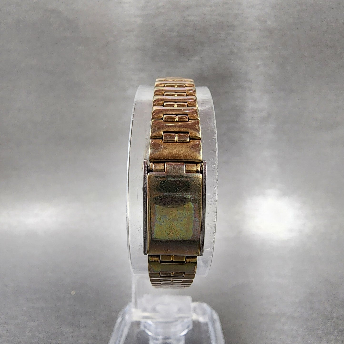 Seiko Tank Watch Women 18mm Gold Dial Gold Tone Rectangle V401-5150 New Battery