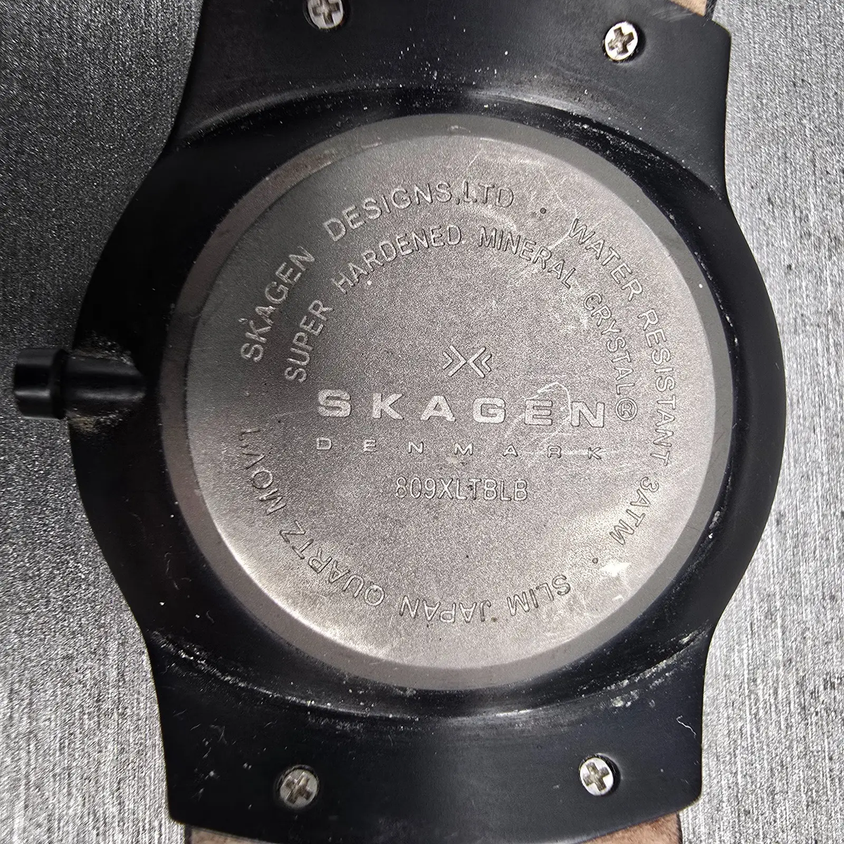 Skagen Watch Men 40mm Black Dial Black Tone Daydate Round 809XLTBLB New Battery10