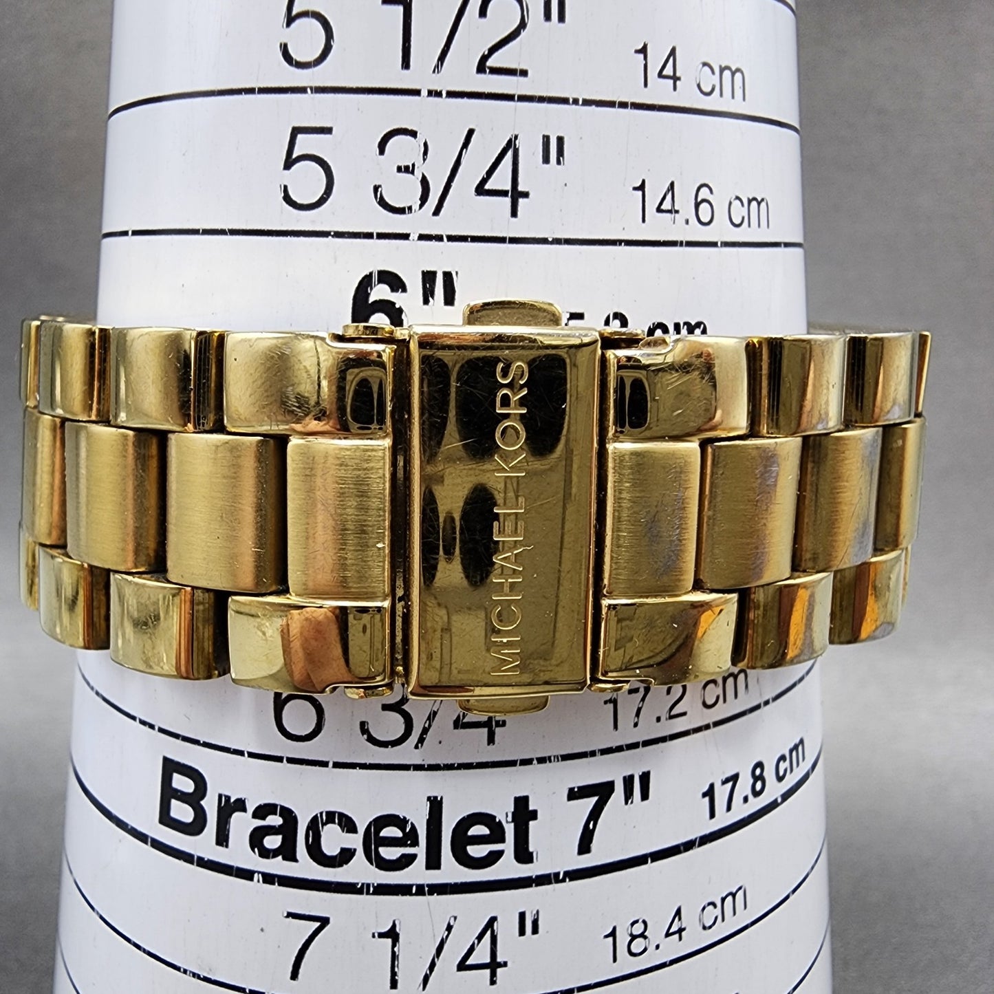 Michael Kors Watch Women 38mm Champagne Dial Gold Tone Date MK-5177 New Battery9