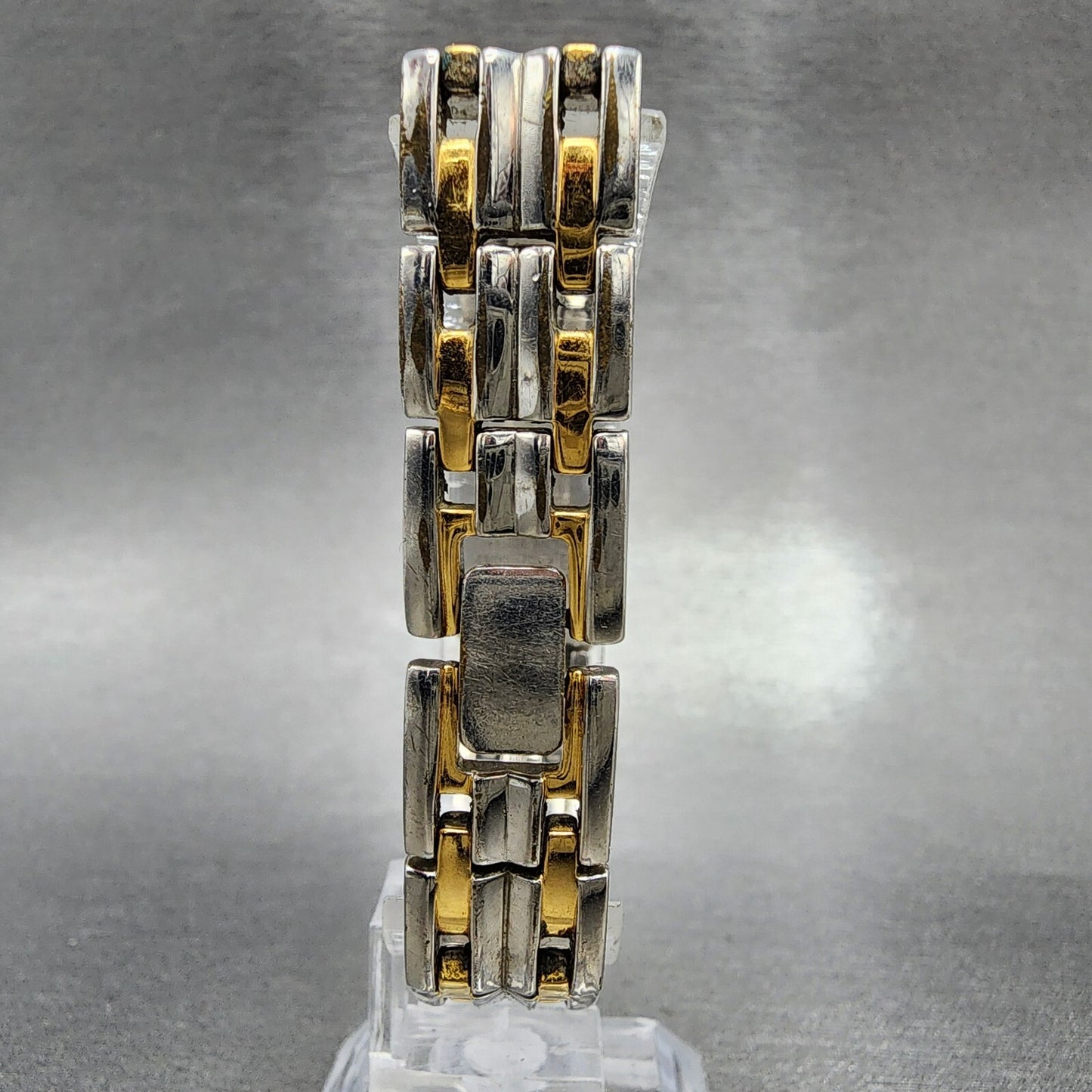Seiko Tank Watch Women 15mm Cream Dial Two Tone Rectangle 4N00-7089 New Battery