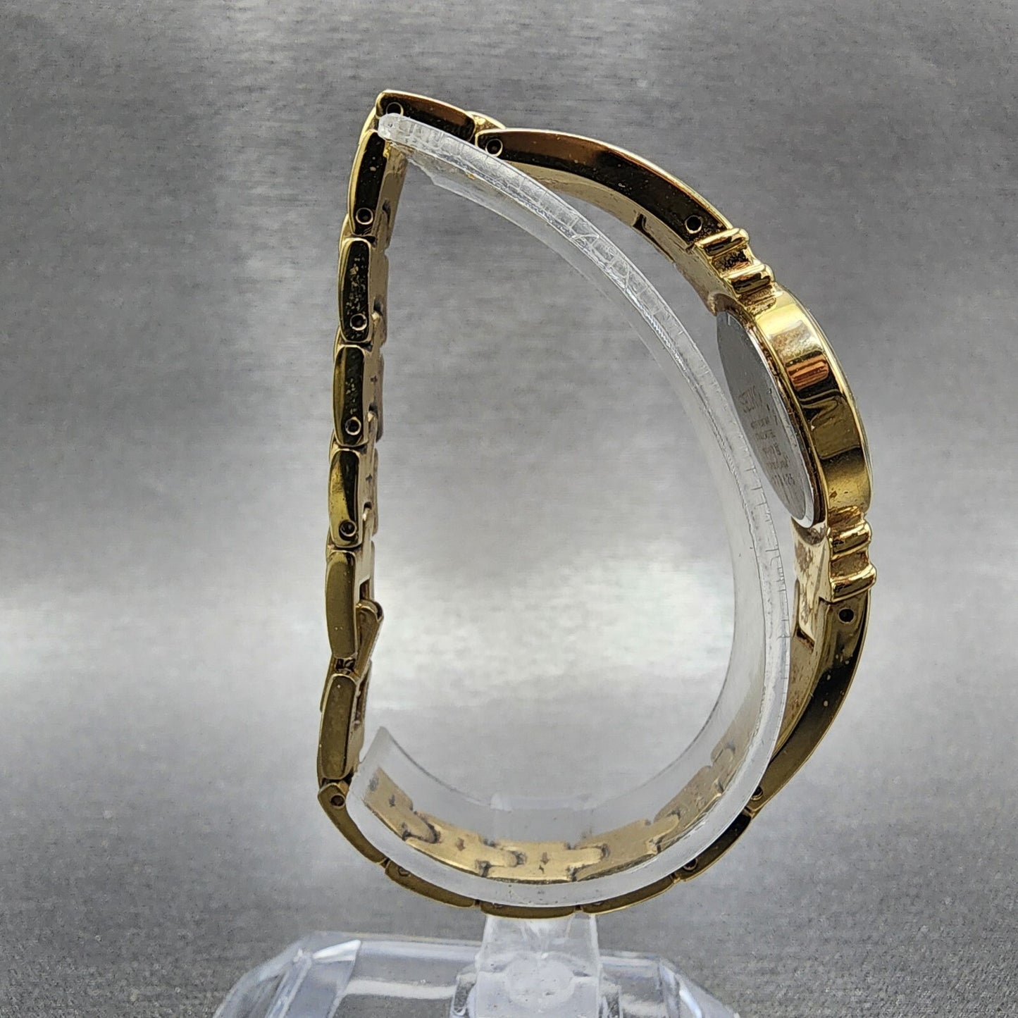Seiko Watch Women 21mm Gold Dial Gold Tone Round 1N00-0SC0 New Battery