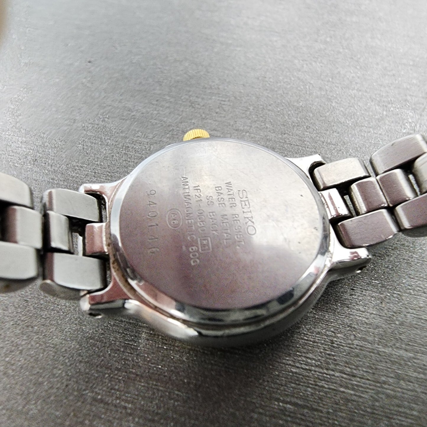 Seiko Lucent Watch Women 22mm Cream Dial Two Tone 1f21-0g80 New Battery
