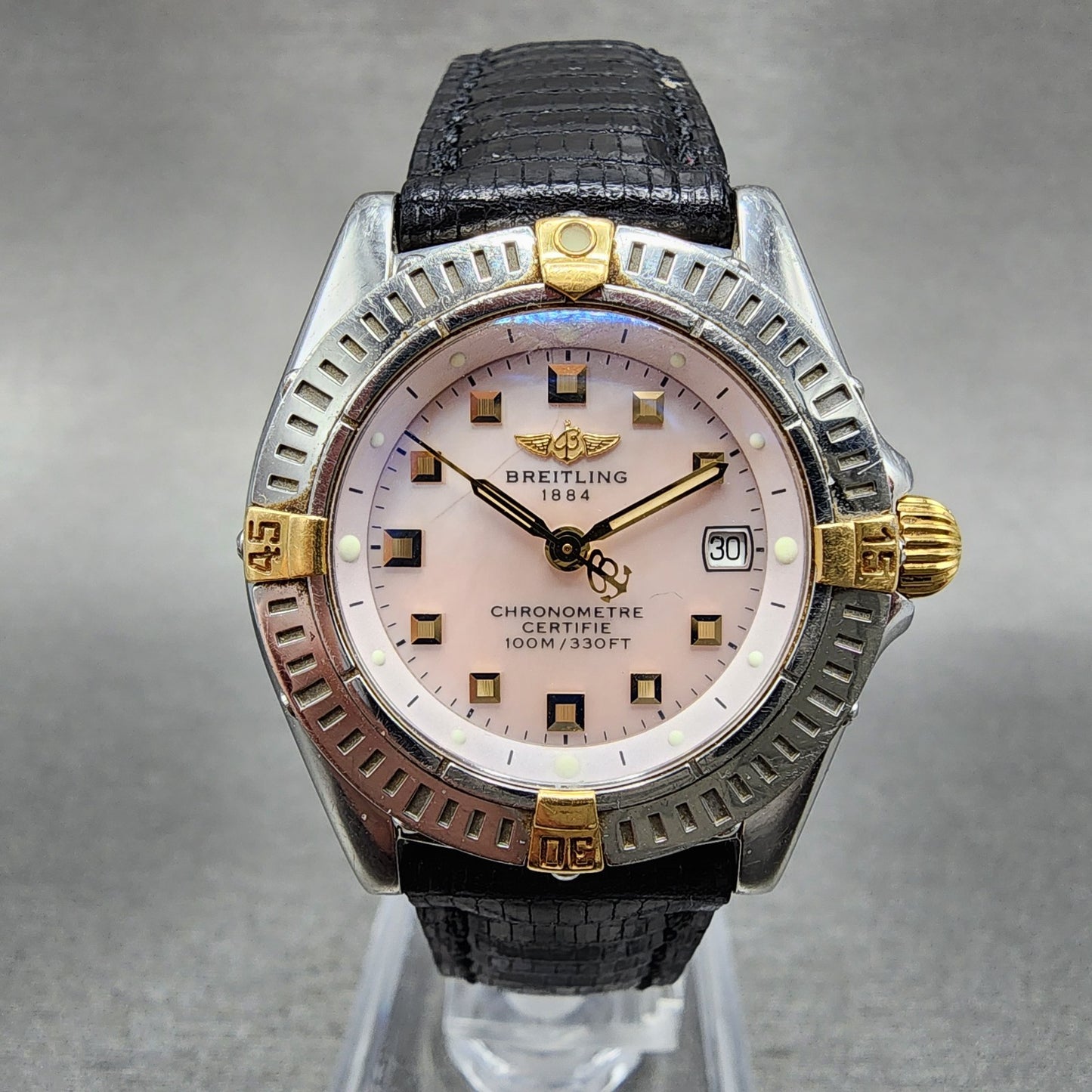 Breitling Callistino Watch Women 29mm MOP Dial Two Tone Date B72345 New Battery