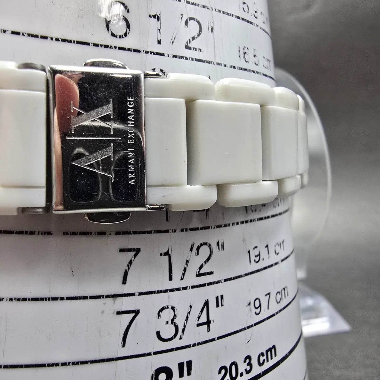 Armani Exchange Watch Women 34mm White Dial White Tone Round AX4055 New Battery10