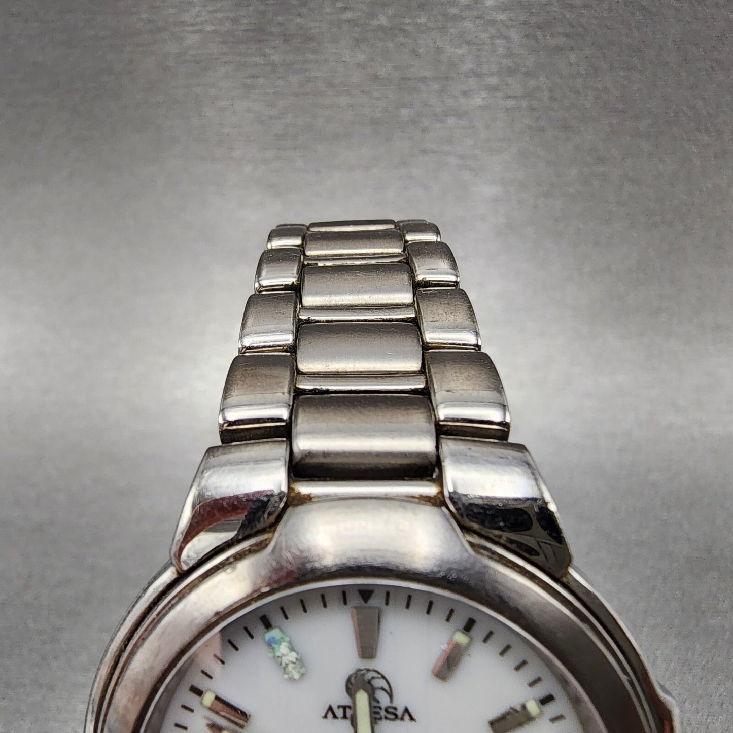 Citizen Attesa Eco-Drive Watch Men 36mm White Dial Titanium Date Perpetual Cal