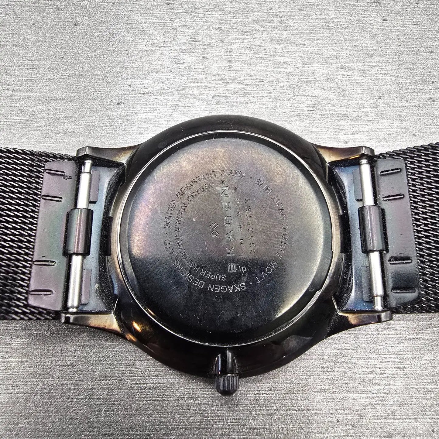 Skagen Watch Men 37mm Black Dial Titanium Date Round 233XLTMB New Battery10