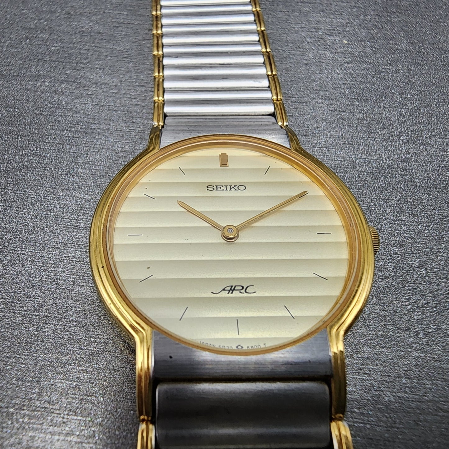 Seiko Arc Watch Men 30mm Champagne Dial Two Tone Round 5P30-6A70 PARTS