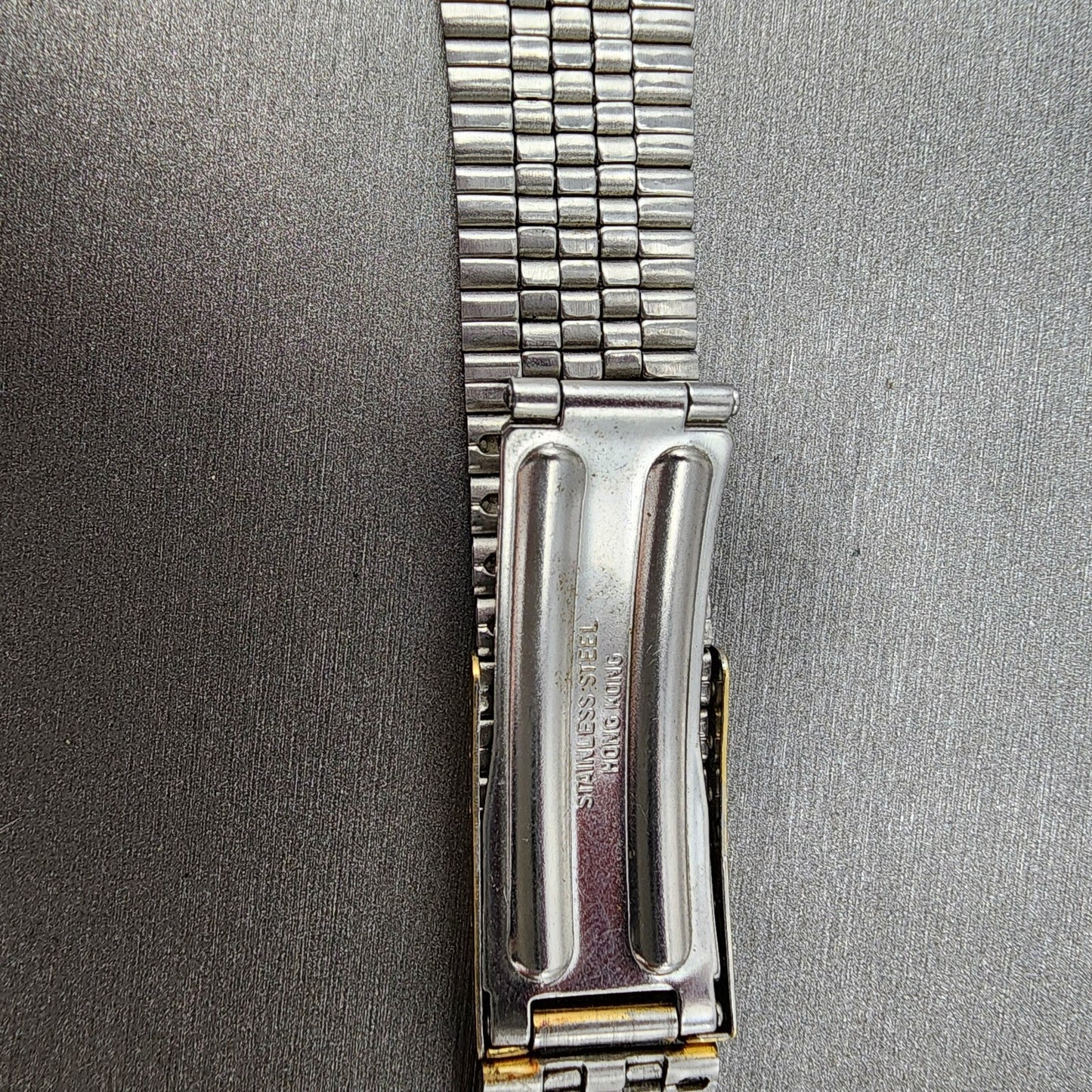 VTG Pulsar Watch Bracelet 19mm Gold Tone Steel Tri Folding Clasp 092MC