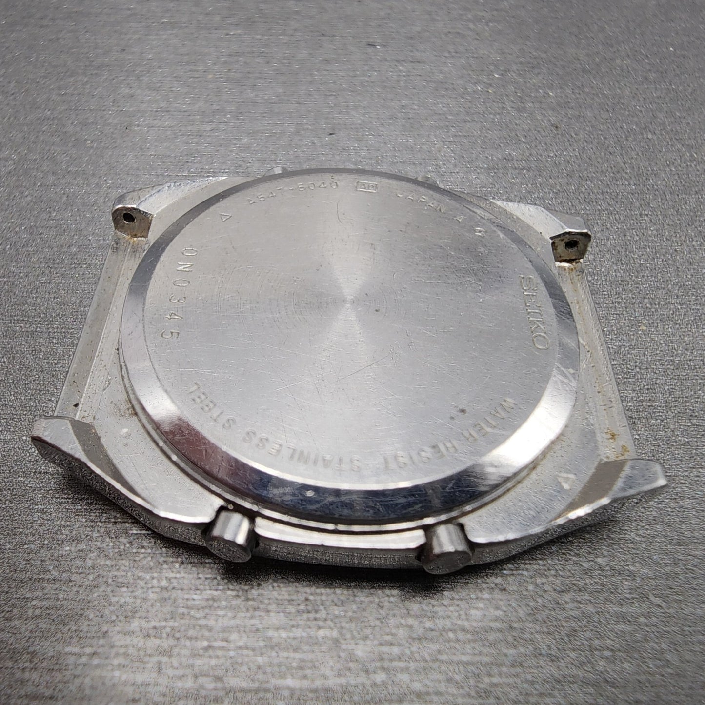 Seiko Digital Watch Men 32mm LCD Silver Tone Alarm Chronograph A547-5040 PARTS