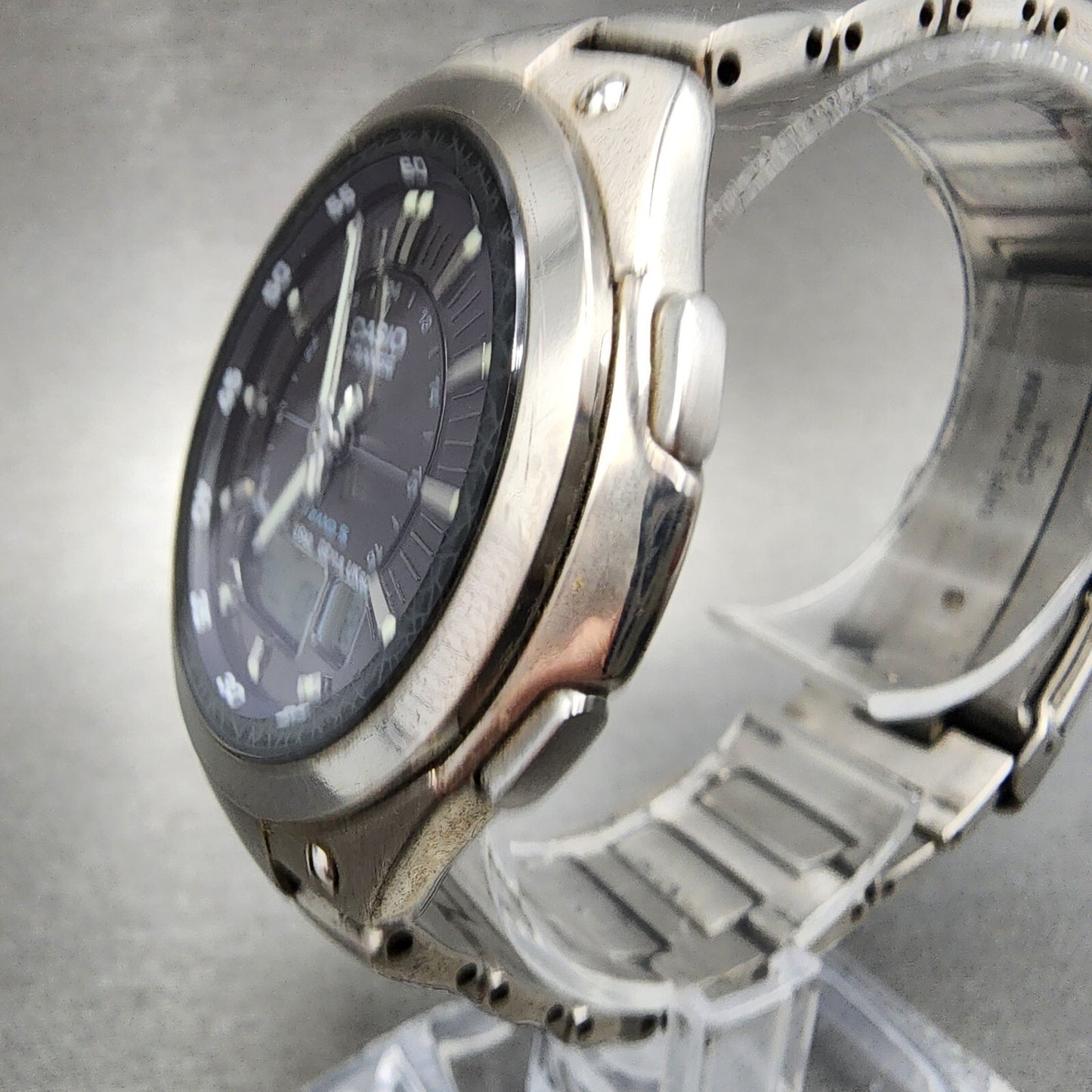 Casio I-Range Watch Men 41mm Black Dial Analog Digital Titanium IRW-M10T Works