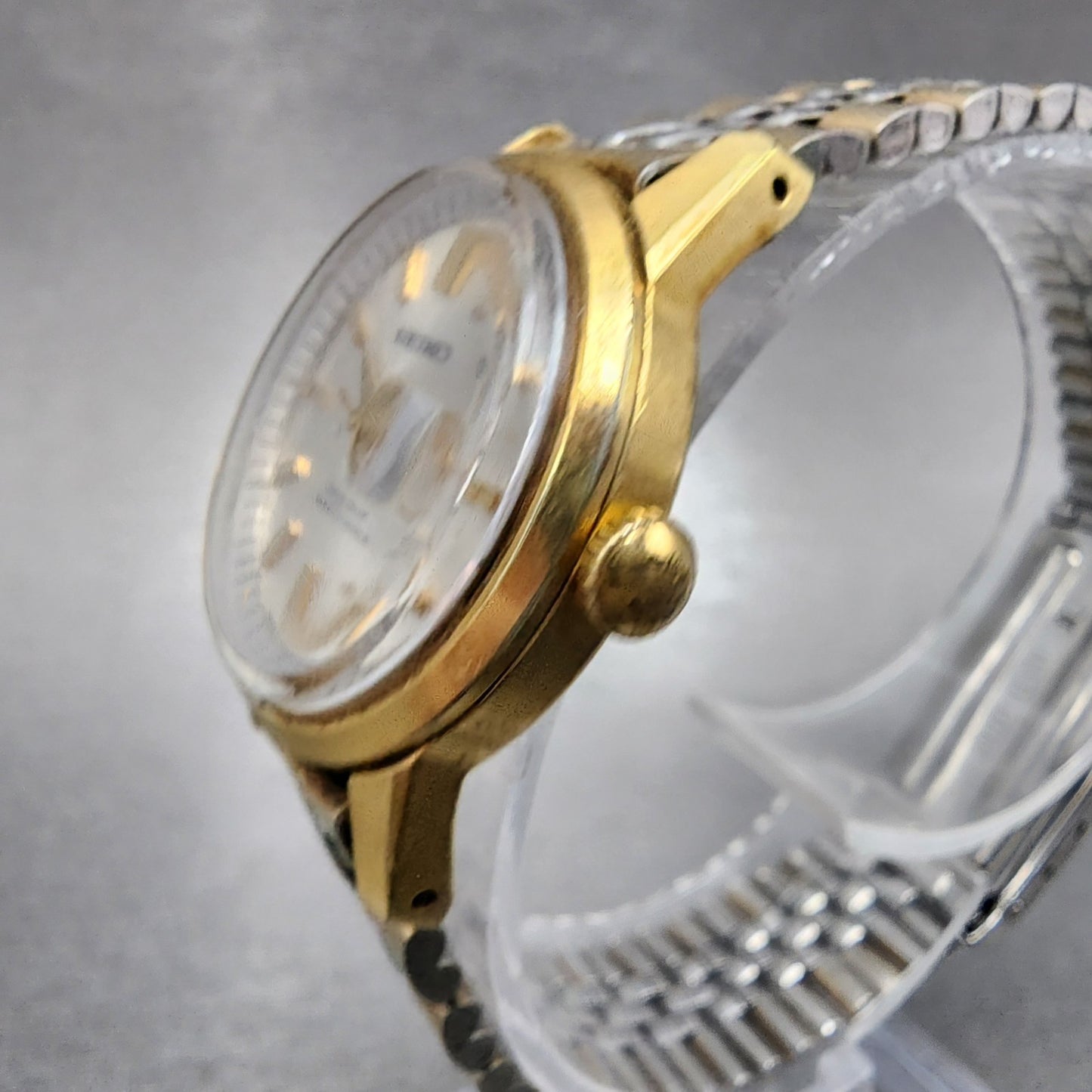 Seiko Watch Women 27mm Silver Dial Two Tone Manual 2107-0050 Runs