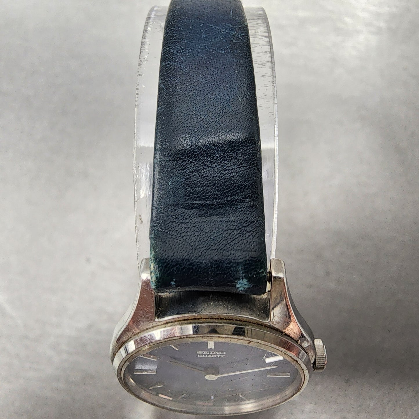 VTG Seiko Watch Women 24mm Blue Dial Silver Tone Round 43-0039 PARTS