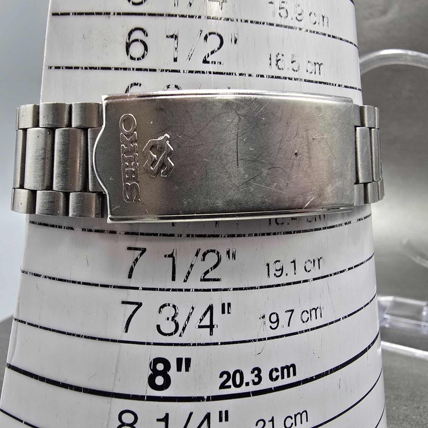 Seiko SQ Watch Men 35mm Silver Dial Silver Tone Date Round 5H22-7A09 PARTS VTG11