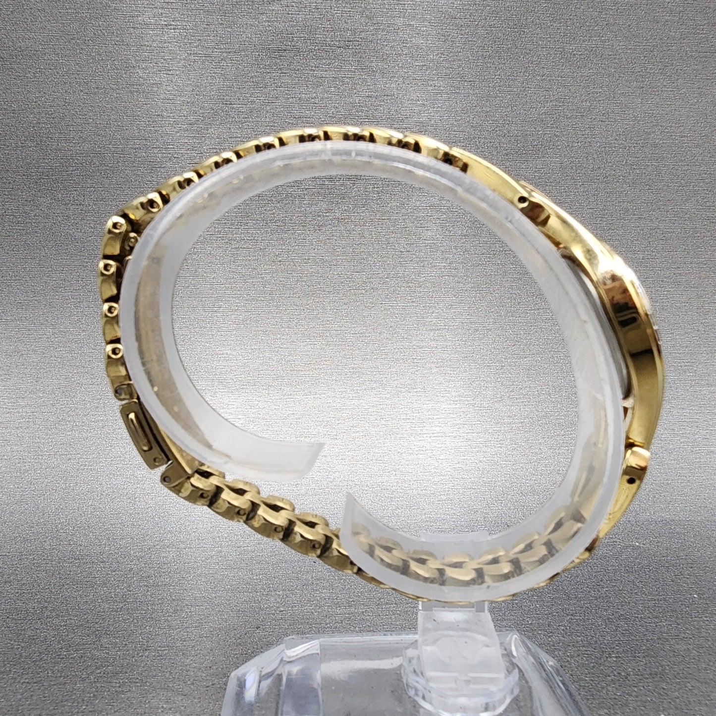 Seiko Solar Watch Women 22mm Champagne Dial Gold Tone Round V115-0AP0 Runs