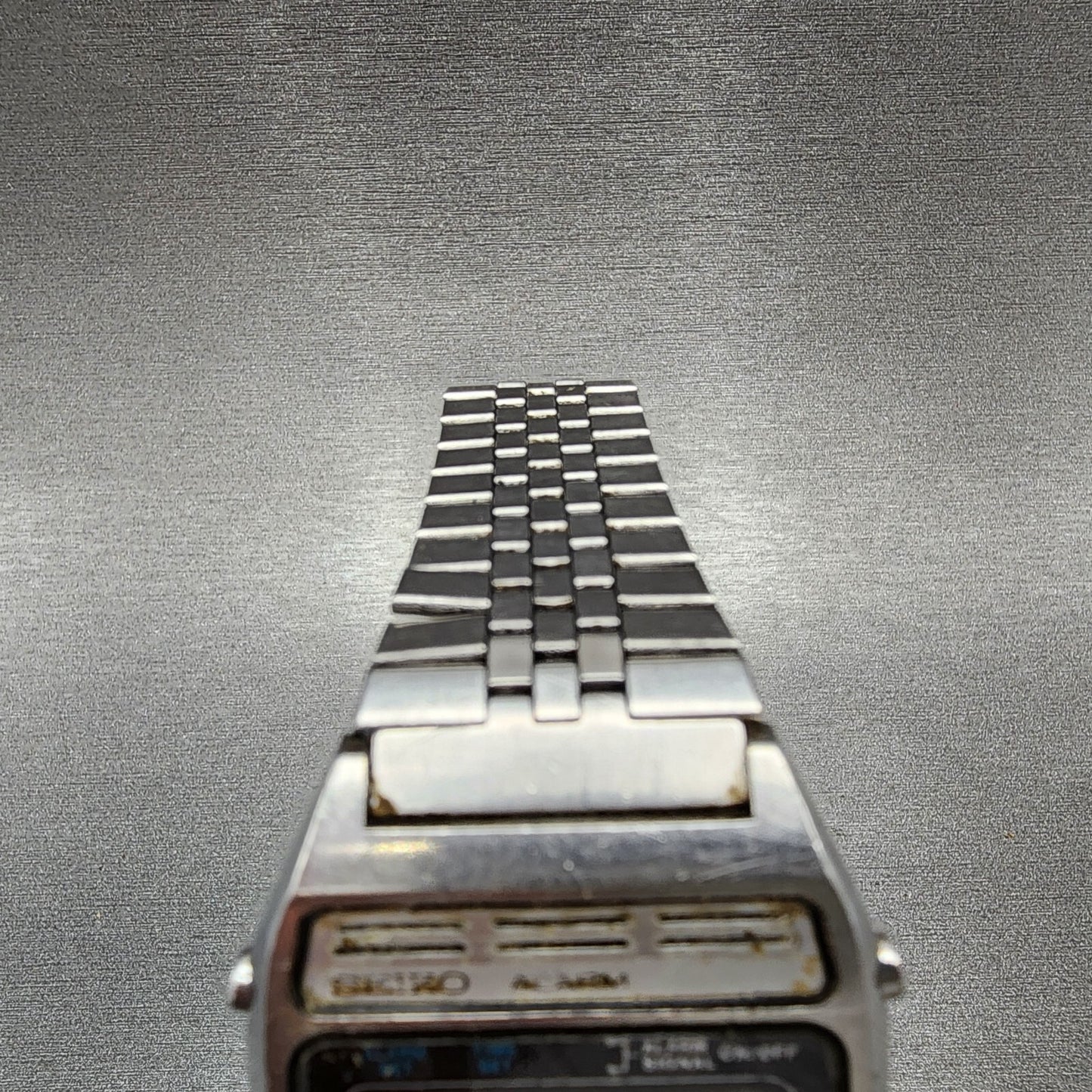 Seiko Digital Watch Men 34mm Digital Steel Alarm A134-5009 Rectangle PARTS