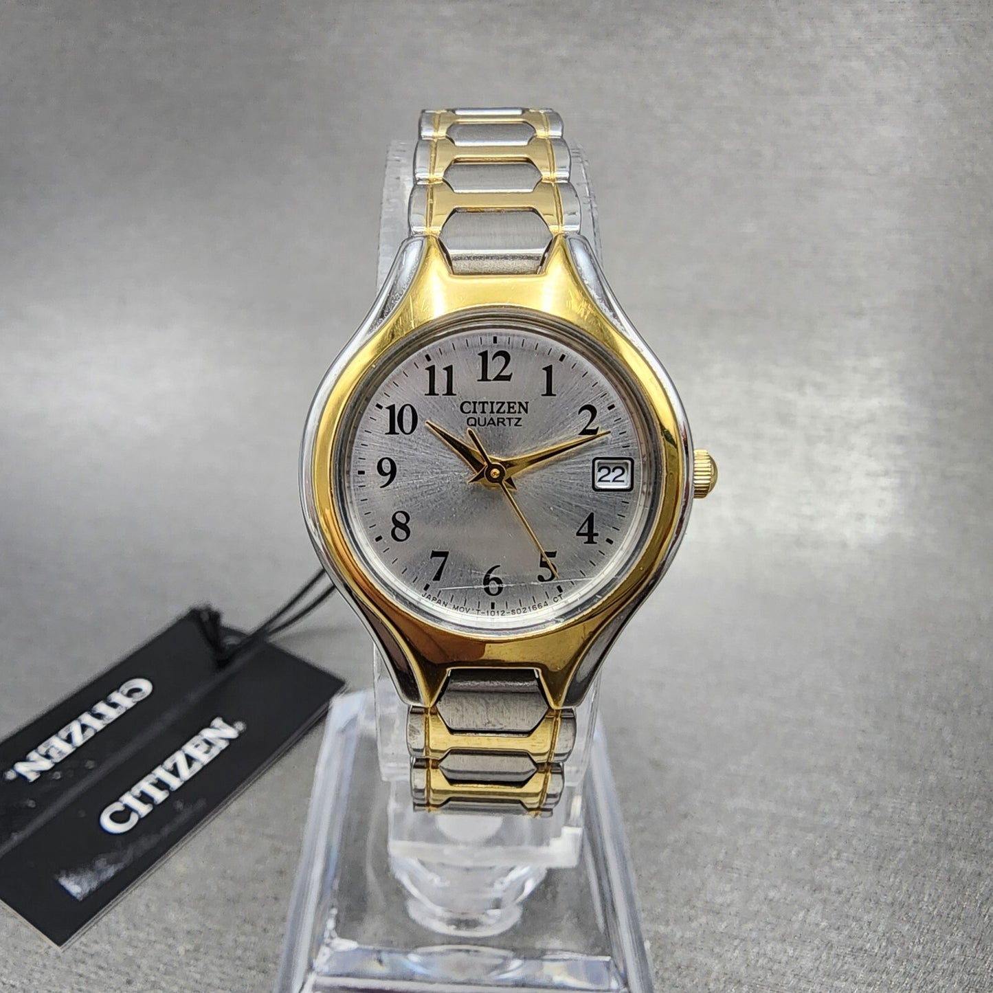 Citizen Watch Women 23mm Silver Dial Two Tone Date Round eu2254-51a New Batt B12