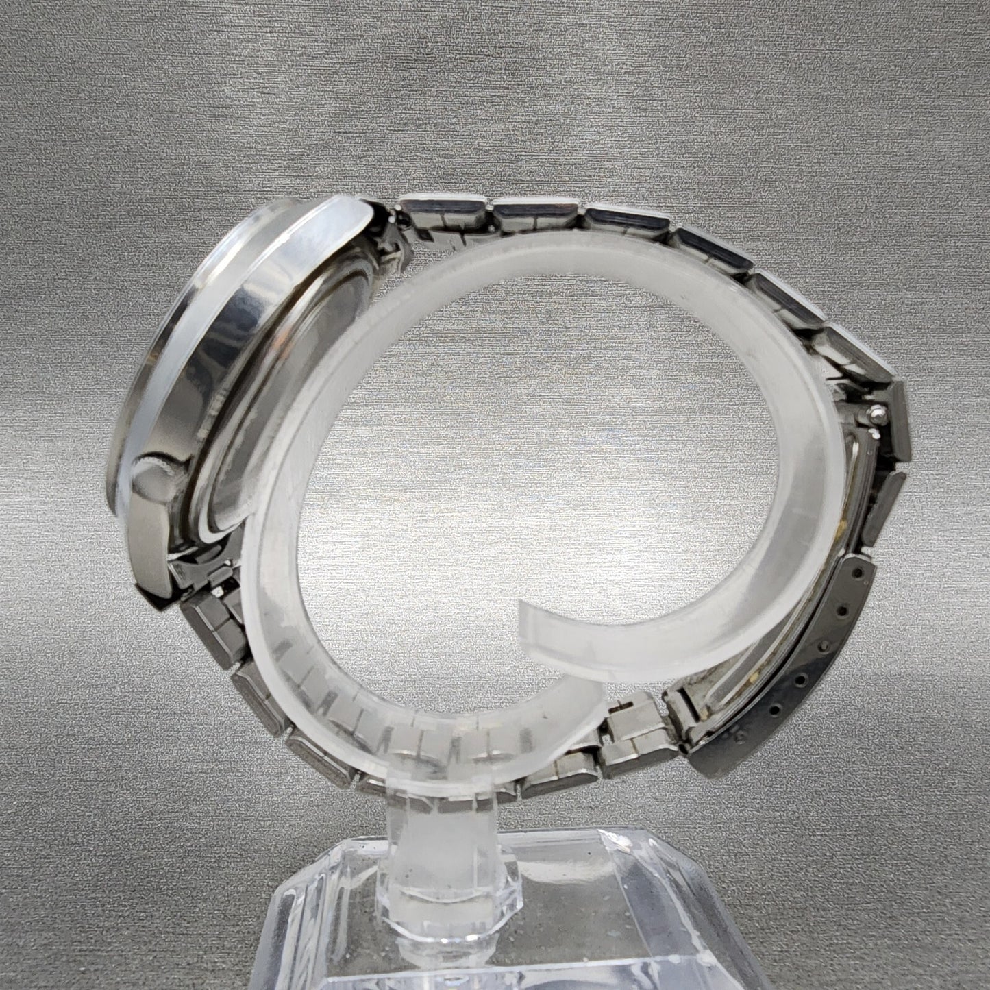 Seiko 5 Actus Watch Men 41mm Silver Dial Silver Tone Daydate 7019-7020 Runs
