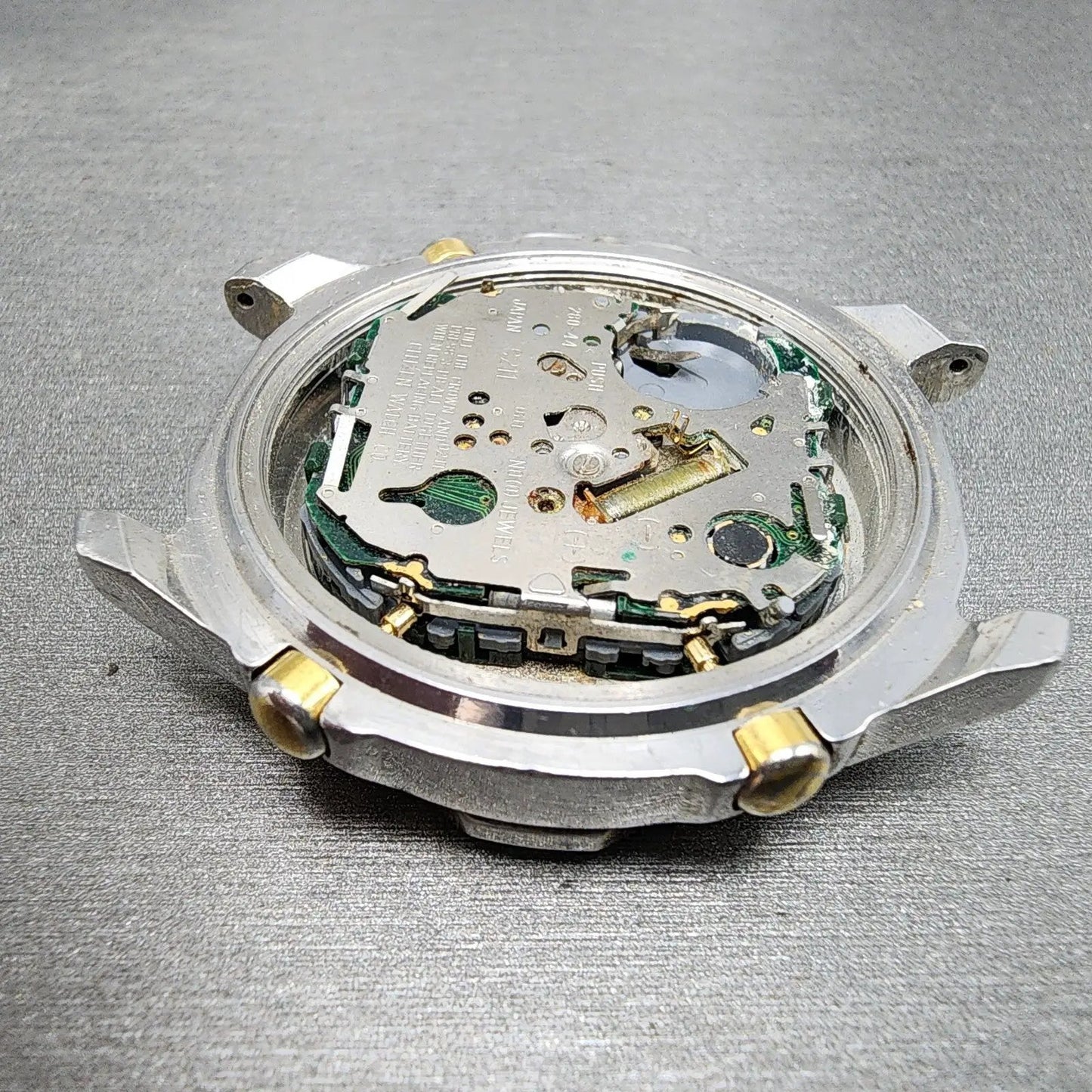Citizen Yachtmaster Watch Men 42mm Analog Digital Round C211 Silver Tone PARTS11
