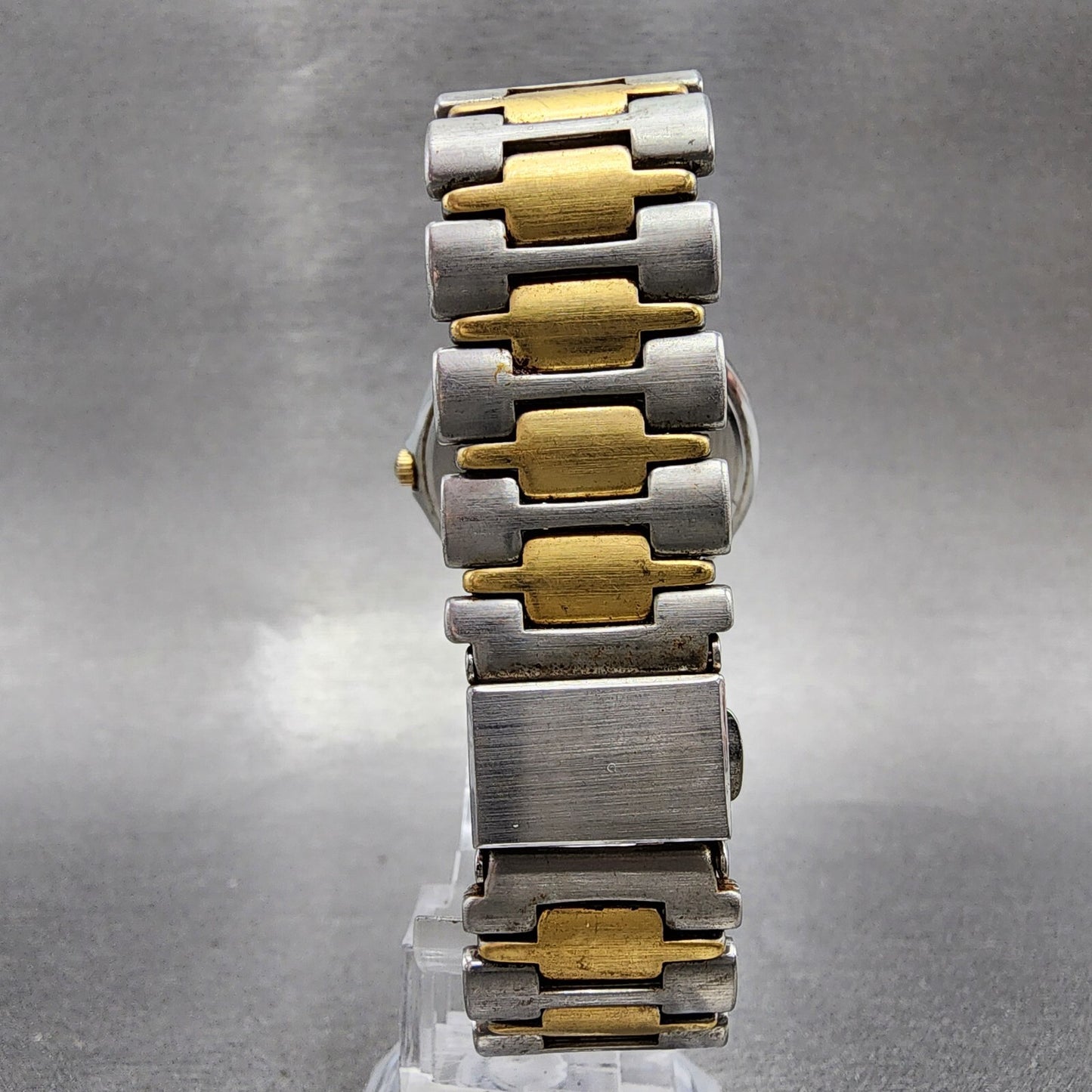 Seiko SQ 100 Watch Men 34mm White Dial Two Tone Date 5p29-6a50 New Battery