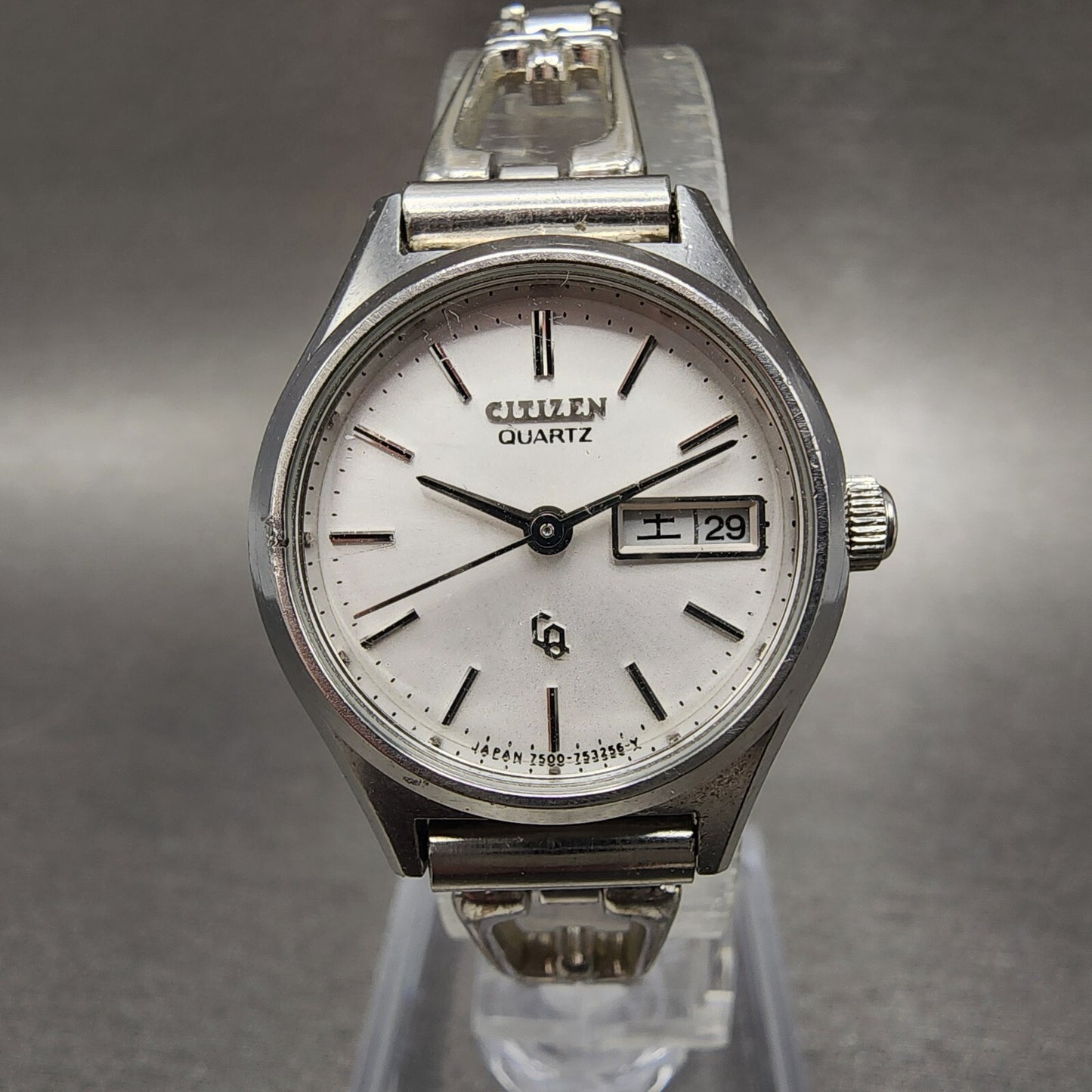 Citizen CQ Watch Women 24mm White Dial Steel Daydate Round 4-751671 New Battery
