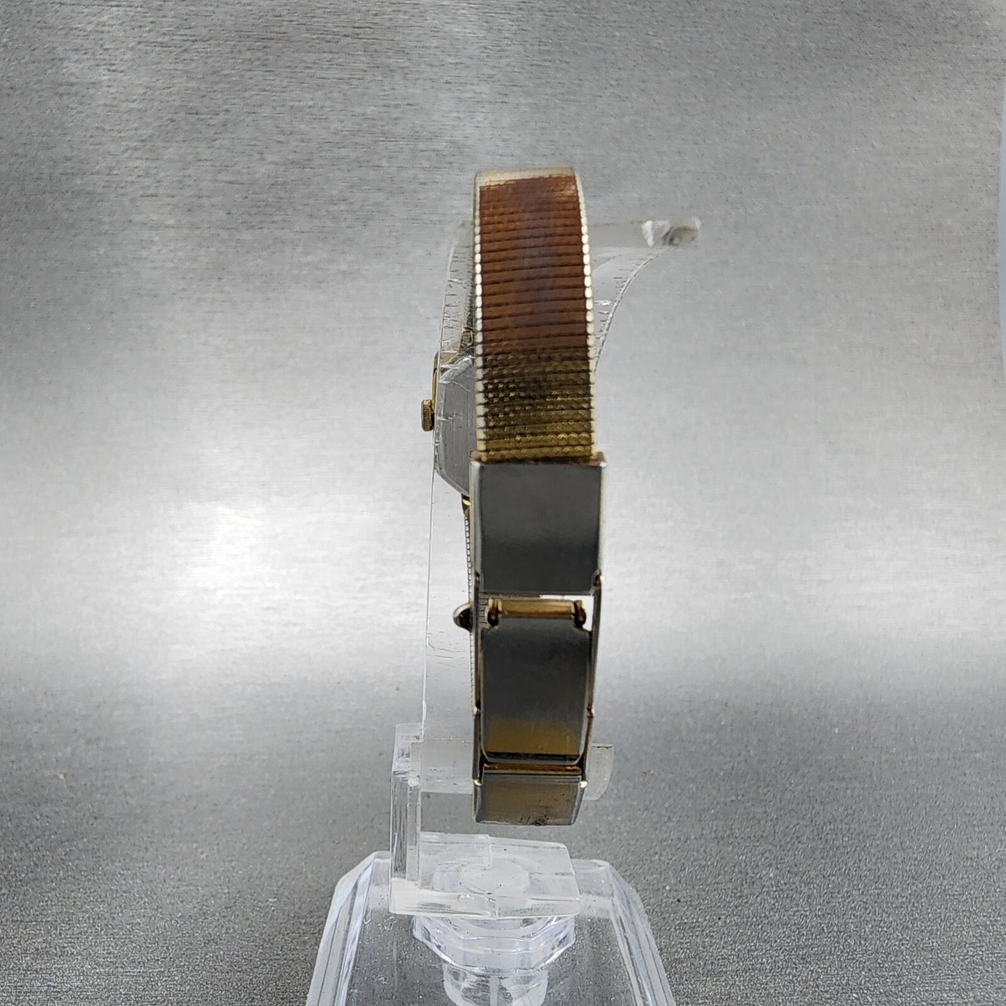 VTG Seiko Watch Women 17mm Black Dial Gold Tone Octagon 2B20-5019 New Battery