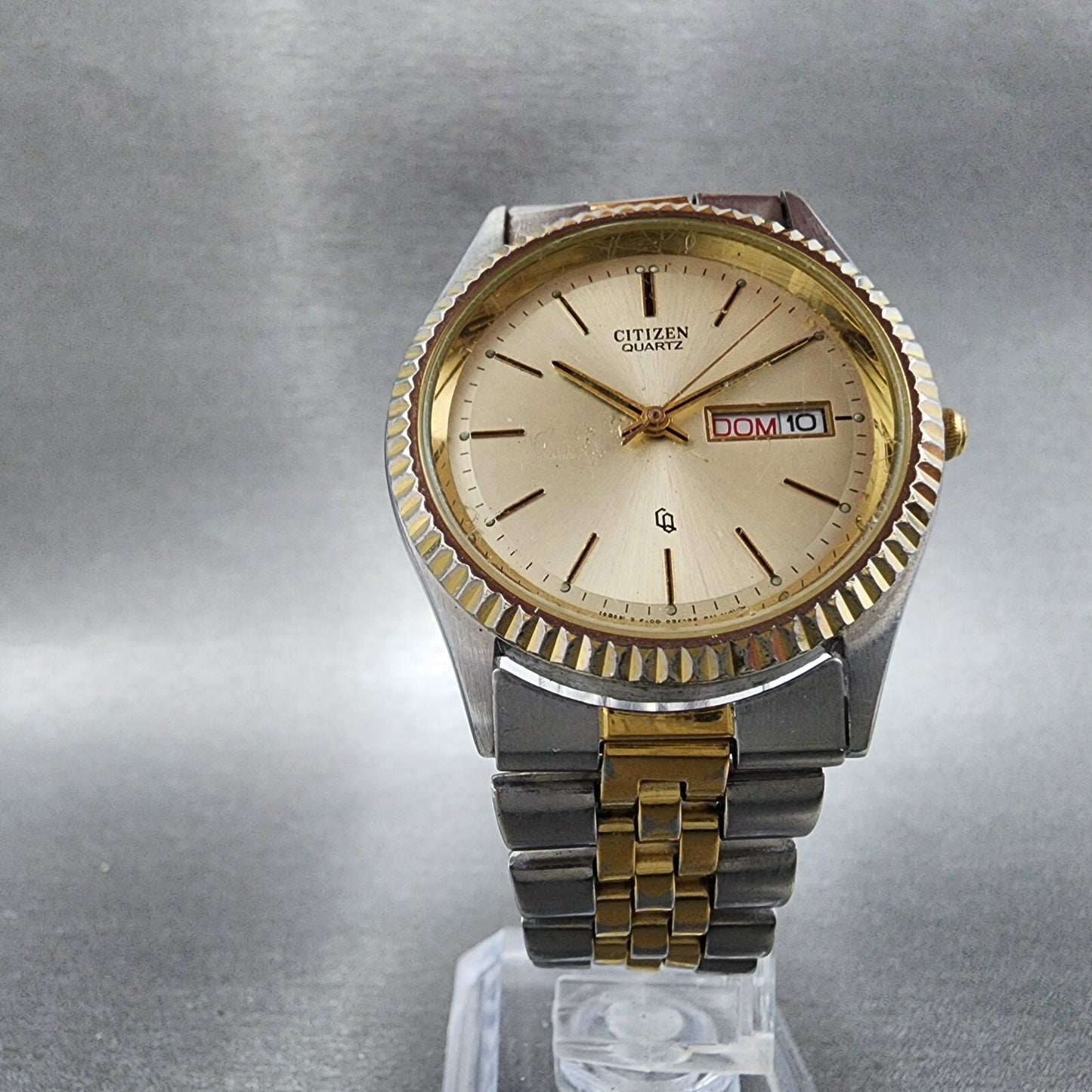 Citizen CQ President Watch Men 35mm Silver Dial Gold Daydate 6100-S26569 PARTS