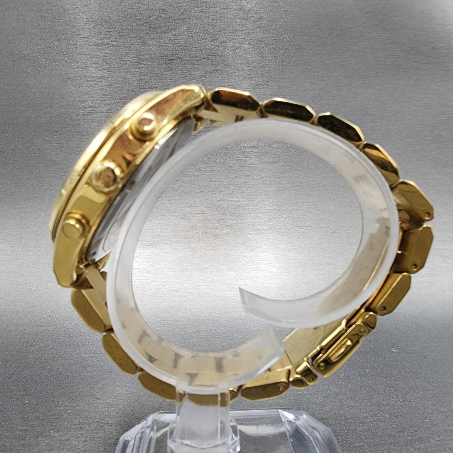 Michael Kors Briar Watch Women 40mm Black Dial Gold Tone Date Round New Battery