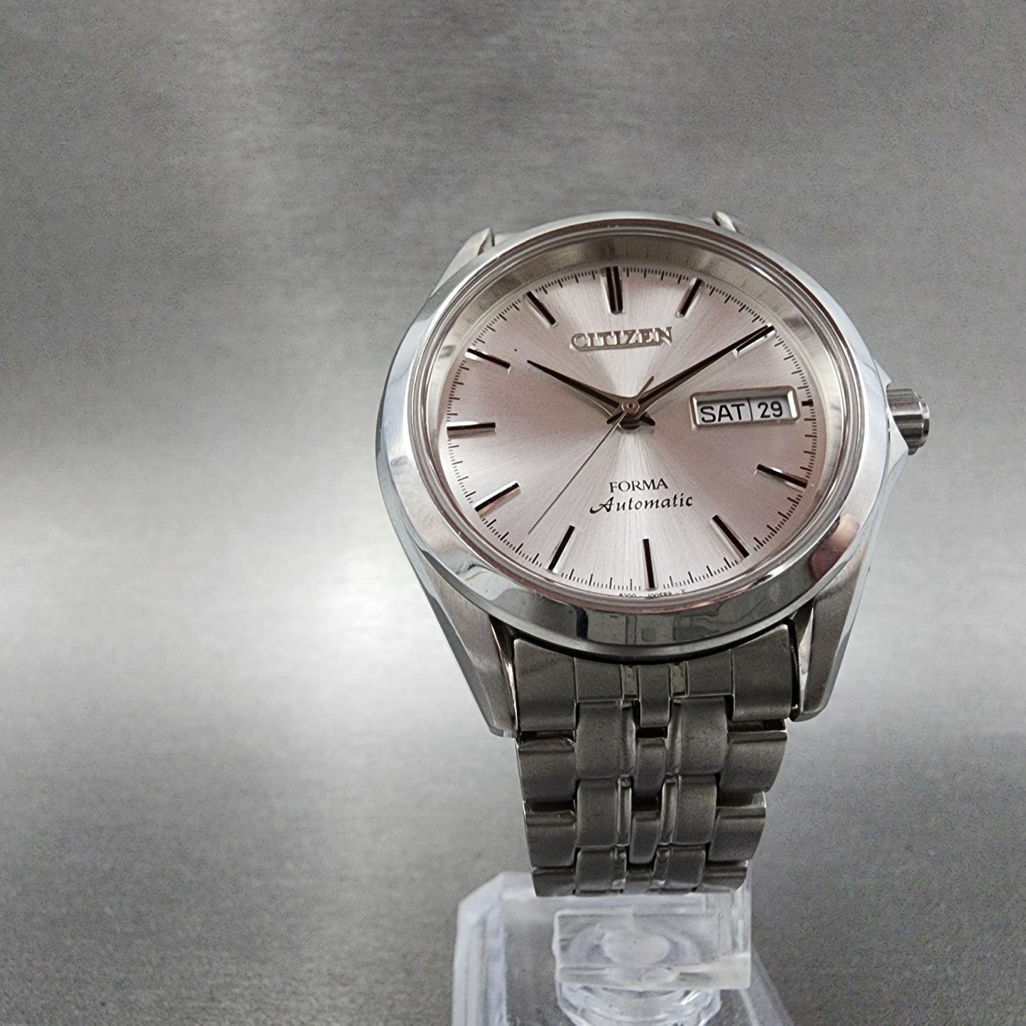 Citizen Forma Automatic Watch Men 37mm Silver Dial Silver Tone Daydate Runs