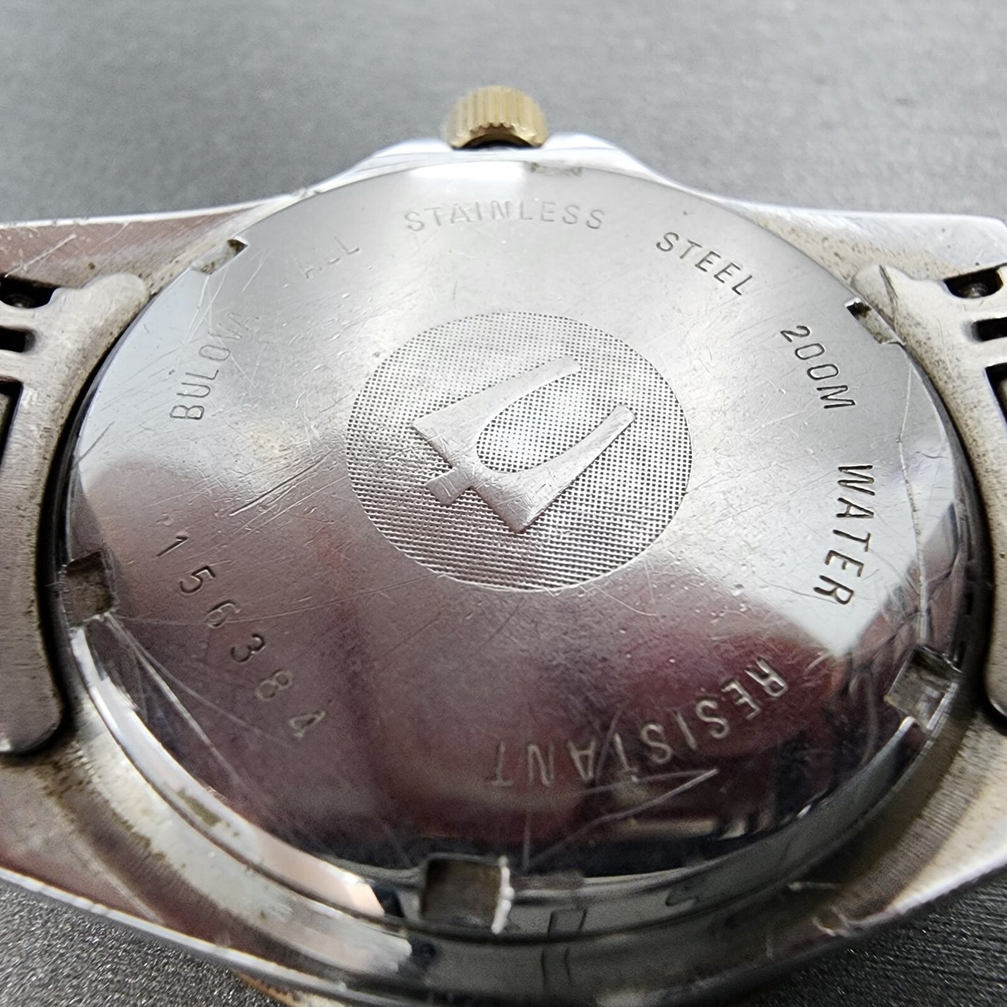 Bulova Oceanograph Automatic Watch Men 37mm Black Dial Two Tone 9243901 ETA PART