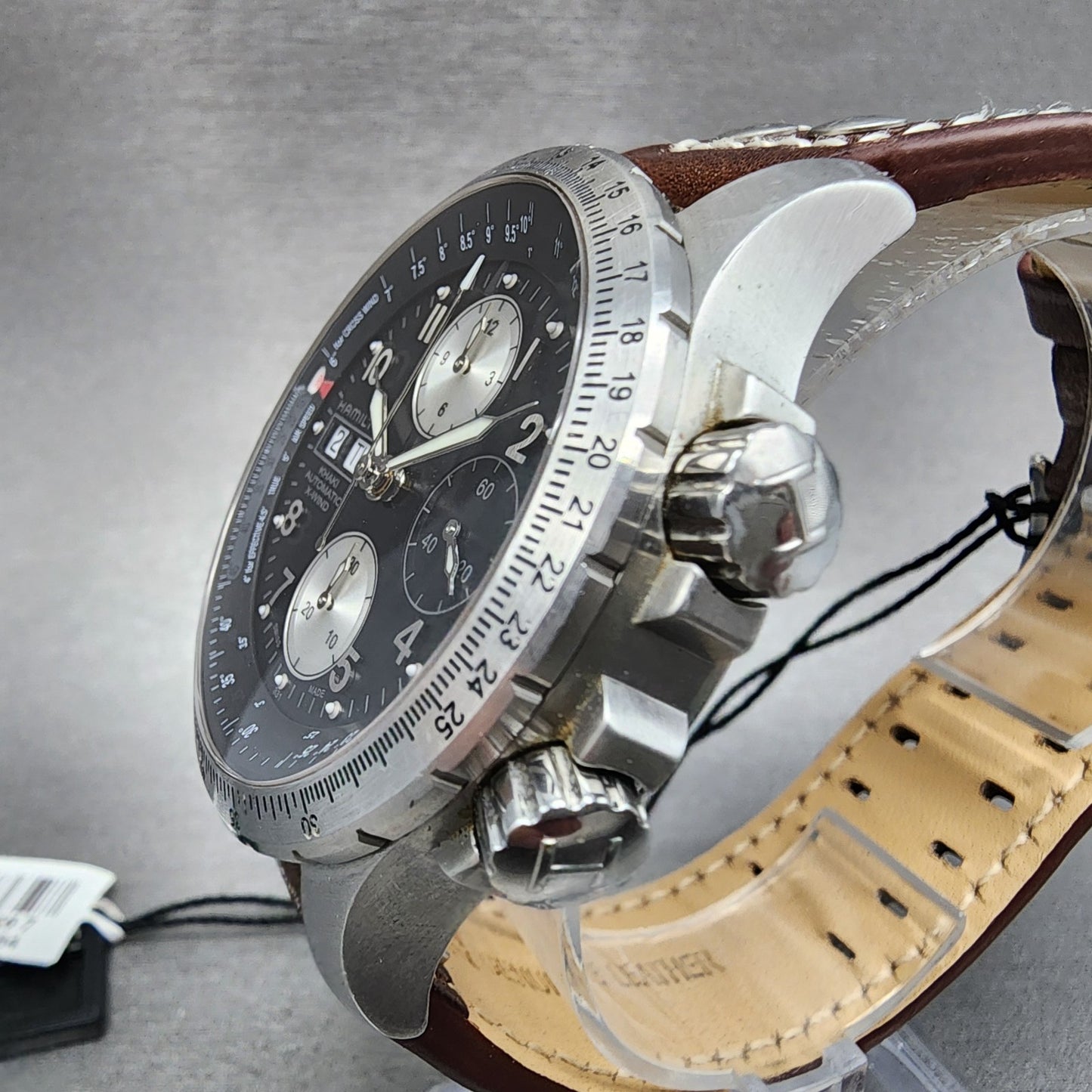 Hamilton Aviation X-Wind Chronograph Watch Men 44mm Black Dial Steel Date Runs