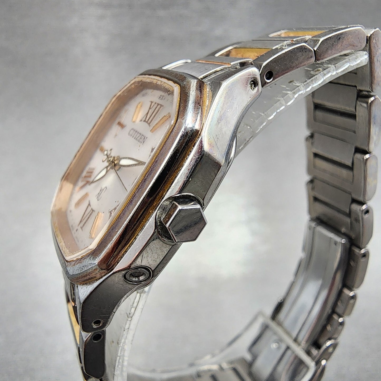 Citizen Eco-Drive XC Watch Women 26mm White Dial Two Tone Date H058-T017568 Runs