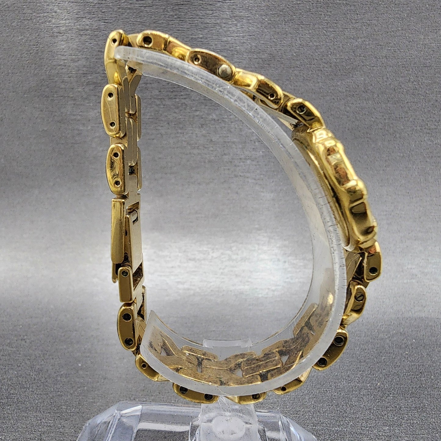 Raymond Weil Watch Women 24mm Gold Dial Gold Plated Round 3747 New Battery