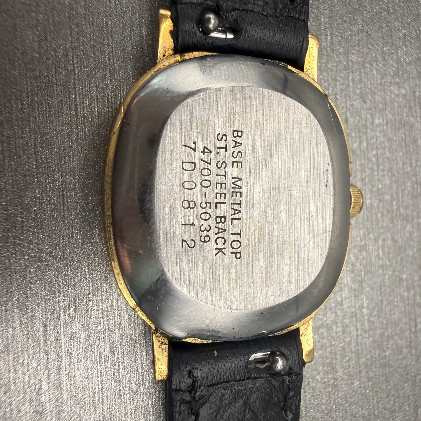 Seiko Watch Women 23mm Black Dial Gold Tone Oval 4700-5039 Vintage New Battery10
